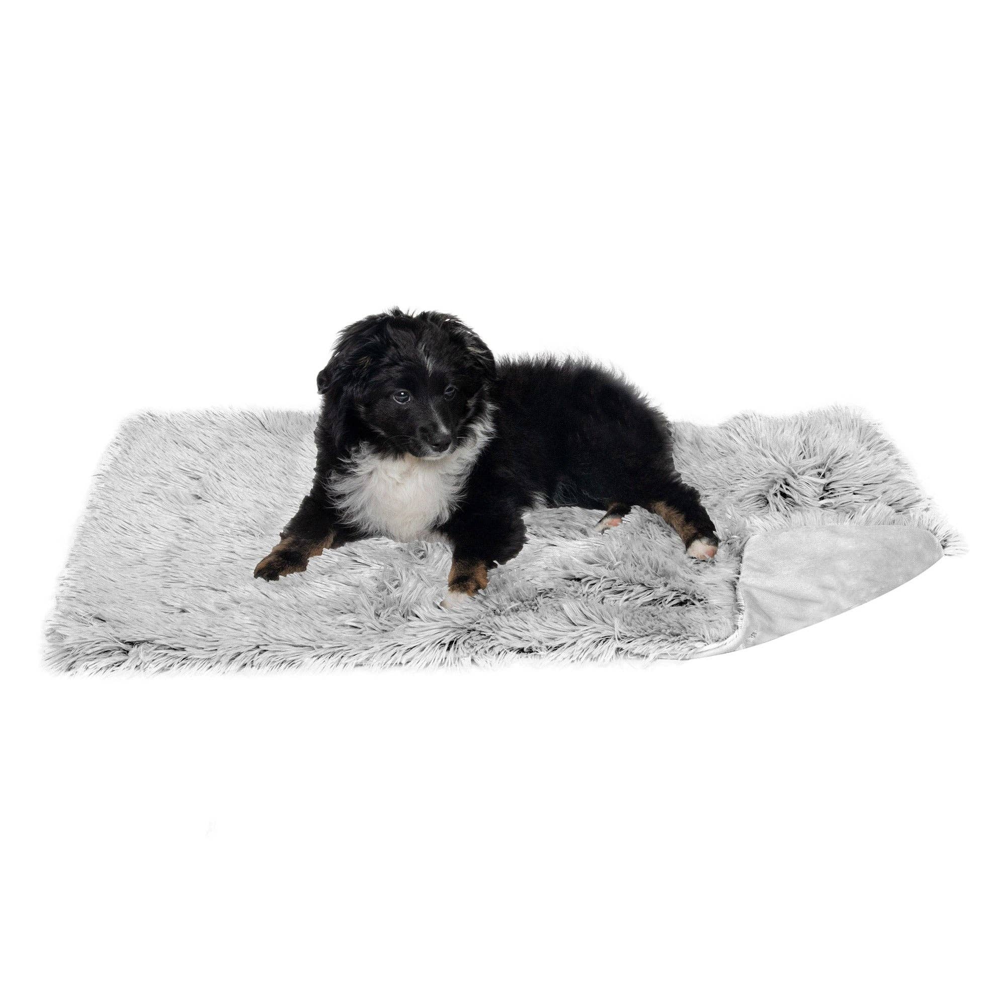 Long Fur & Velvet Pet Throw Blanket: Mist Gray / Extra Large