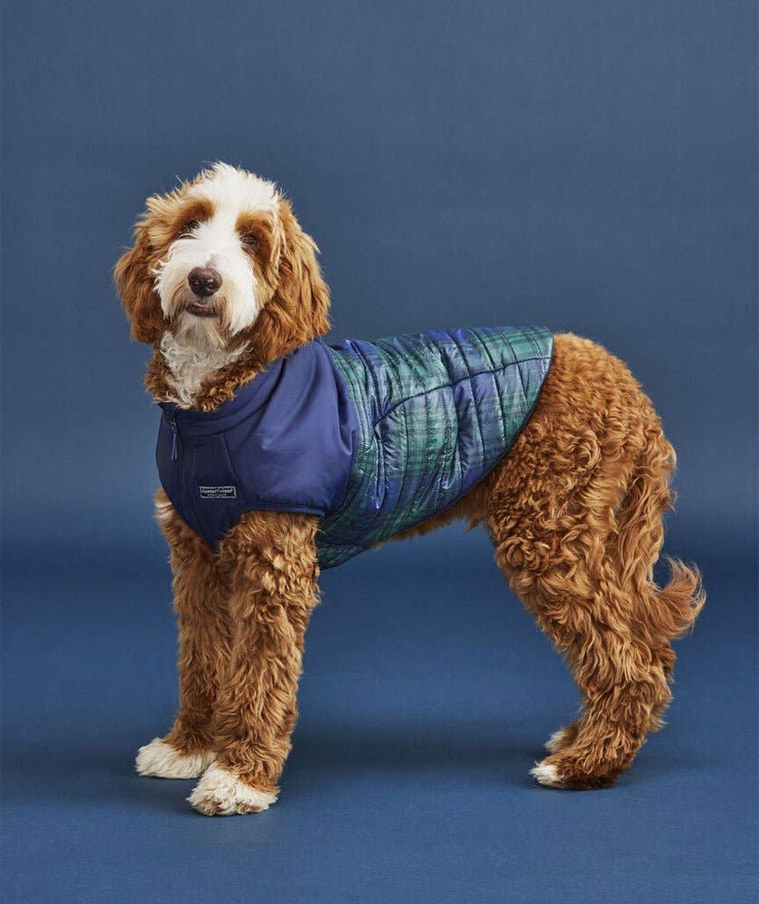 Found My Animal - Vineyard Vines X Fma Pet Puffer Jacket, Blackwatch Nautical
