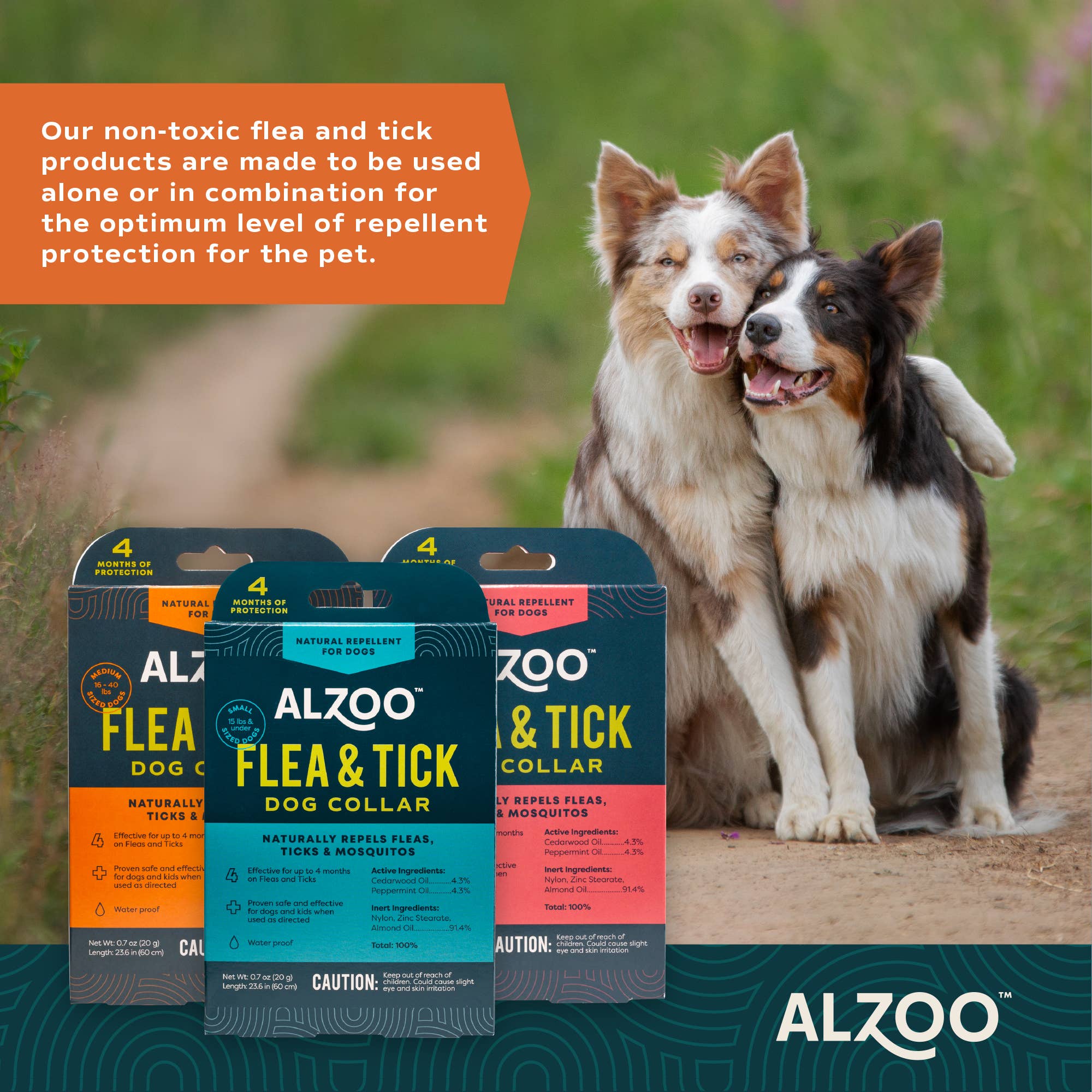 ALZOO - ALZOO™ Plant-Based Repellent Diffusing Dog Collar - Medium