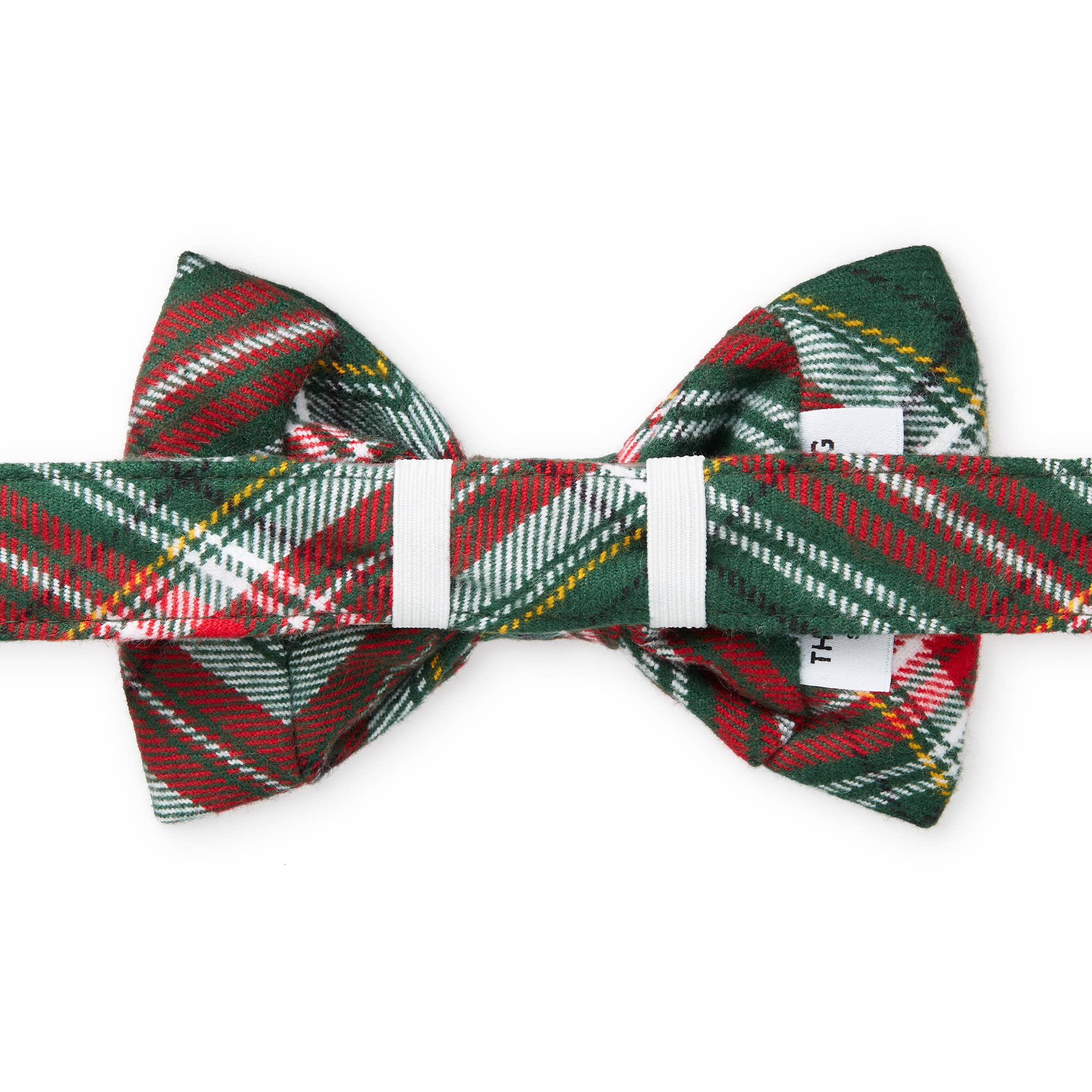 Holly Jolly Flannel Holiday Dog Bow Tie: Standard