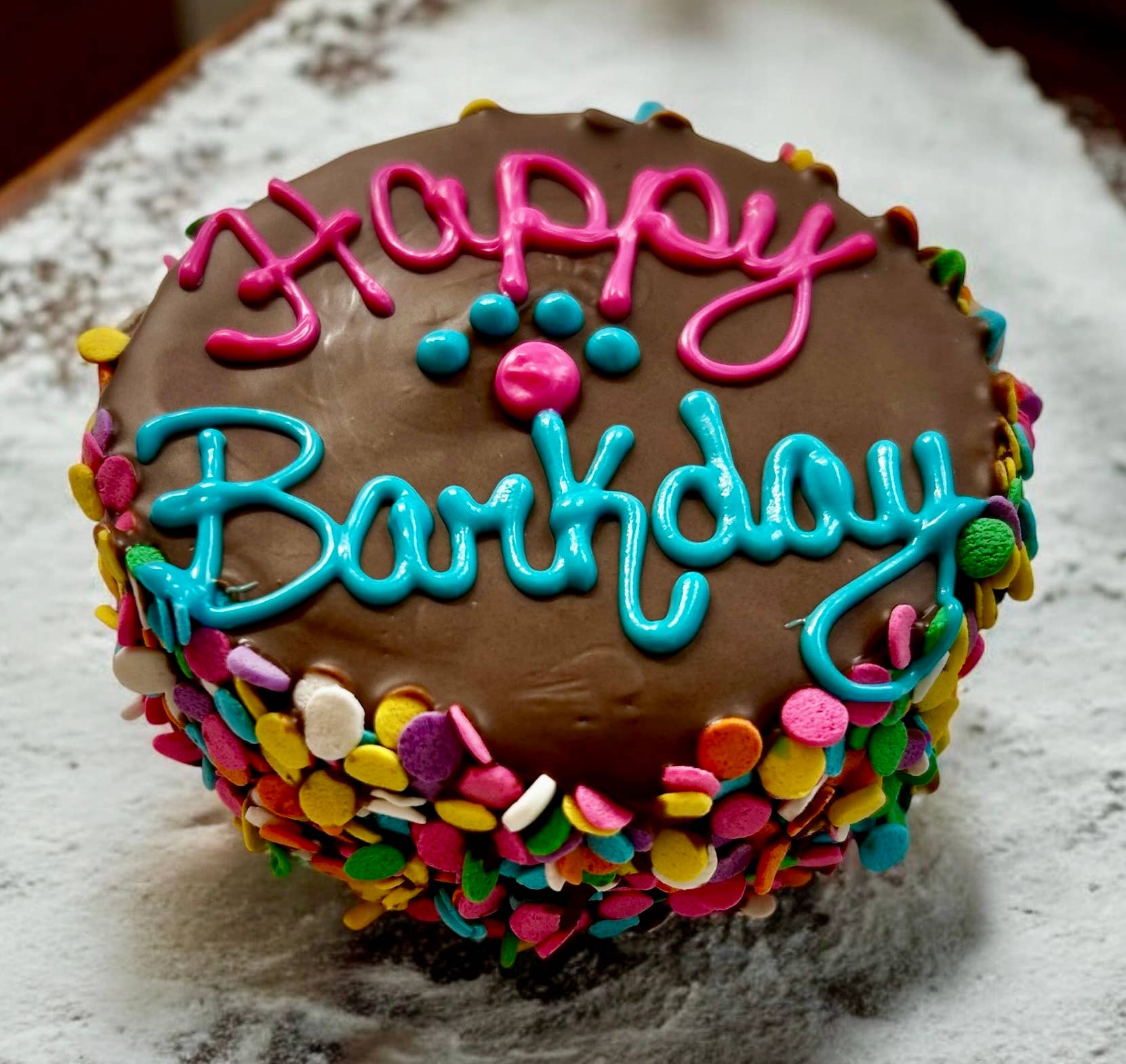 Carob Confetti Birthday dog cake treat