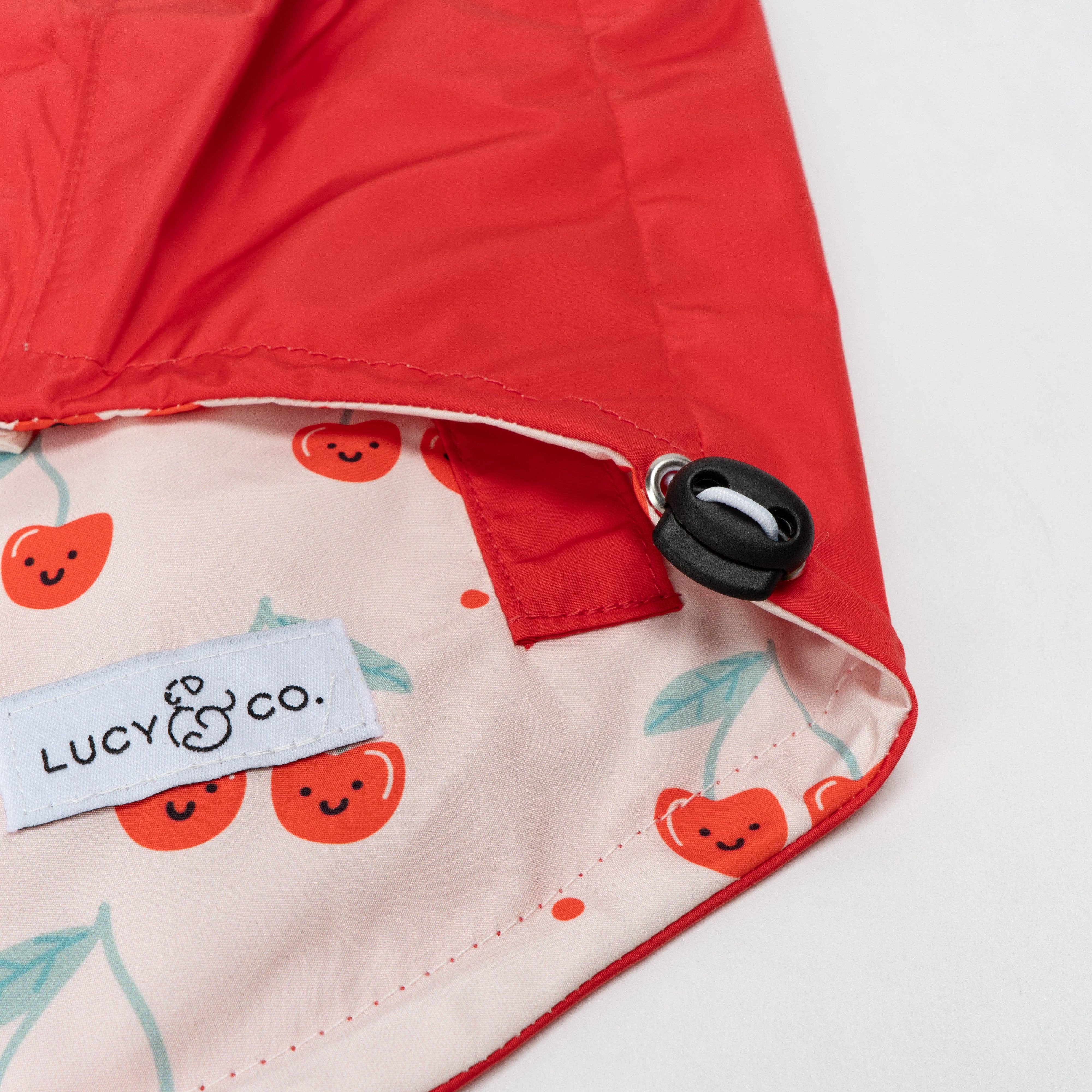 Lucy & Co. Cheery Cherries Reversible Raincoat