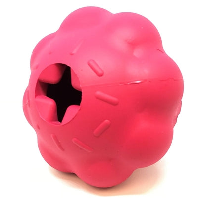 MuttsKickButt by SodaPup - Natural Rubber Cup Cake Treat Dispenser - Chew Toy - Treat Dispenser - Slow Feeder - Made in USA - For Heavy Chewers - Pink