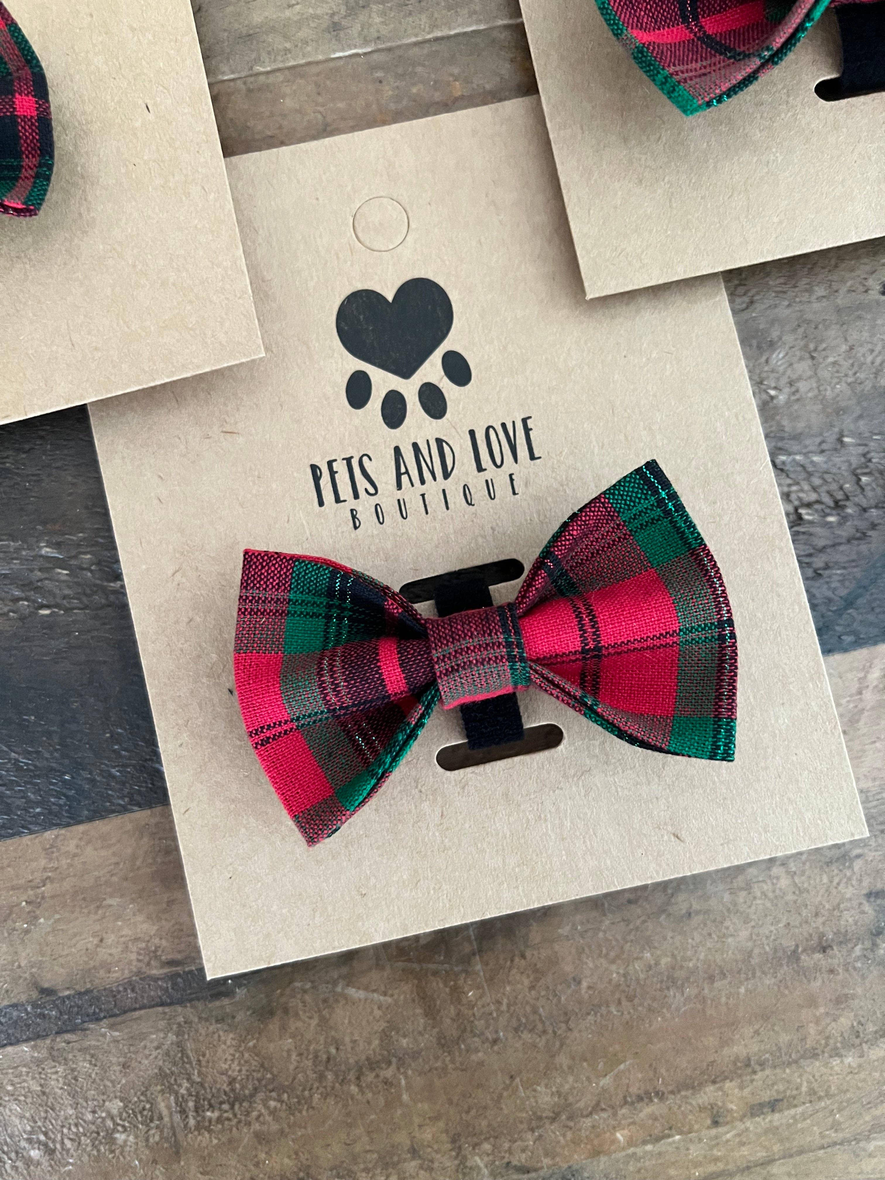 Christmas Plaid Pet Bow Tie