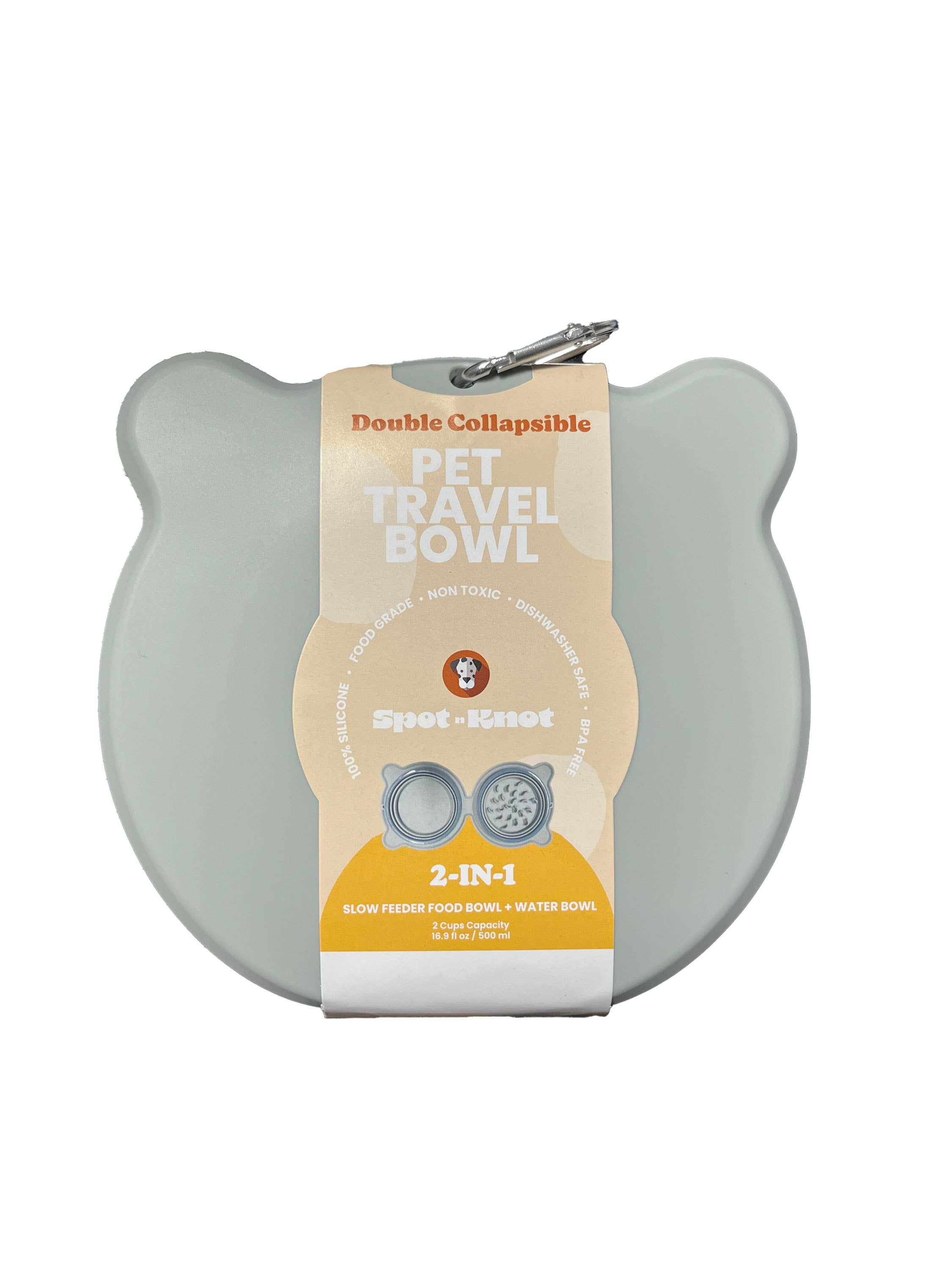 Spot N Knot - Travel Collapsible Bowl | Slow feeder for Dog and Cat