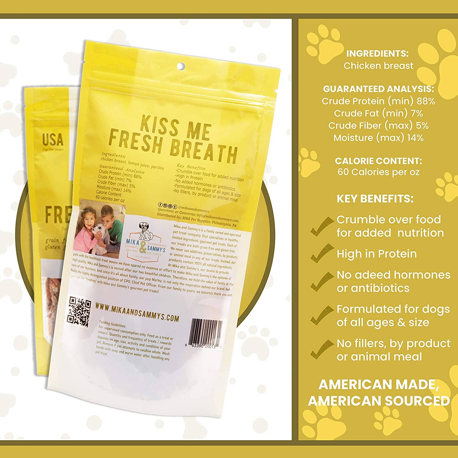 Mika and Sammy's Kiss Me Fresh Breath Dog Treats - Chicken