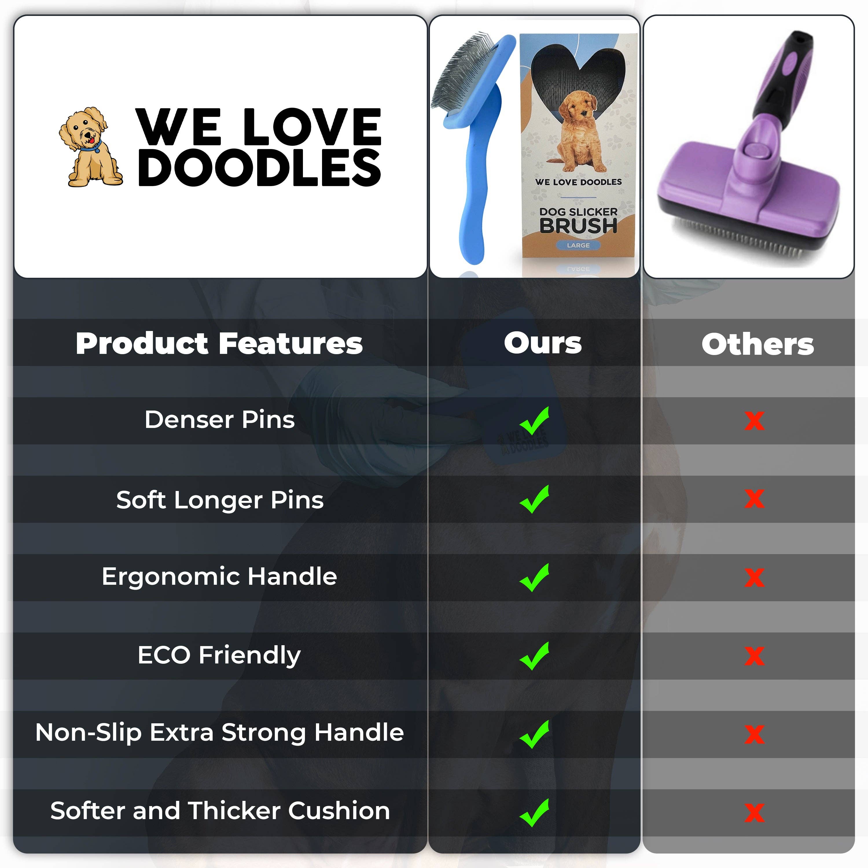 We Love Doodles - Large Slicker Brush
