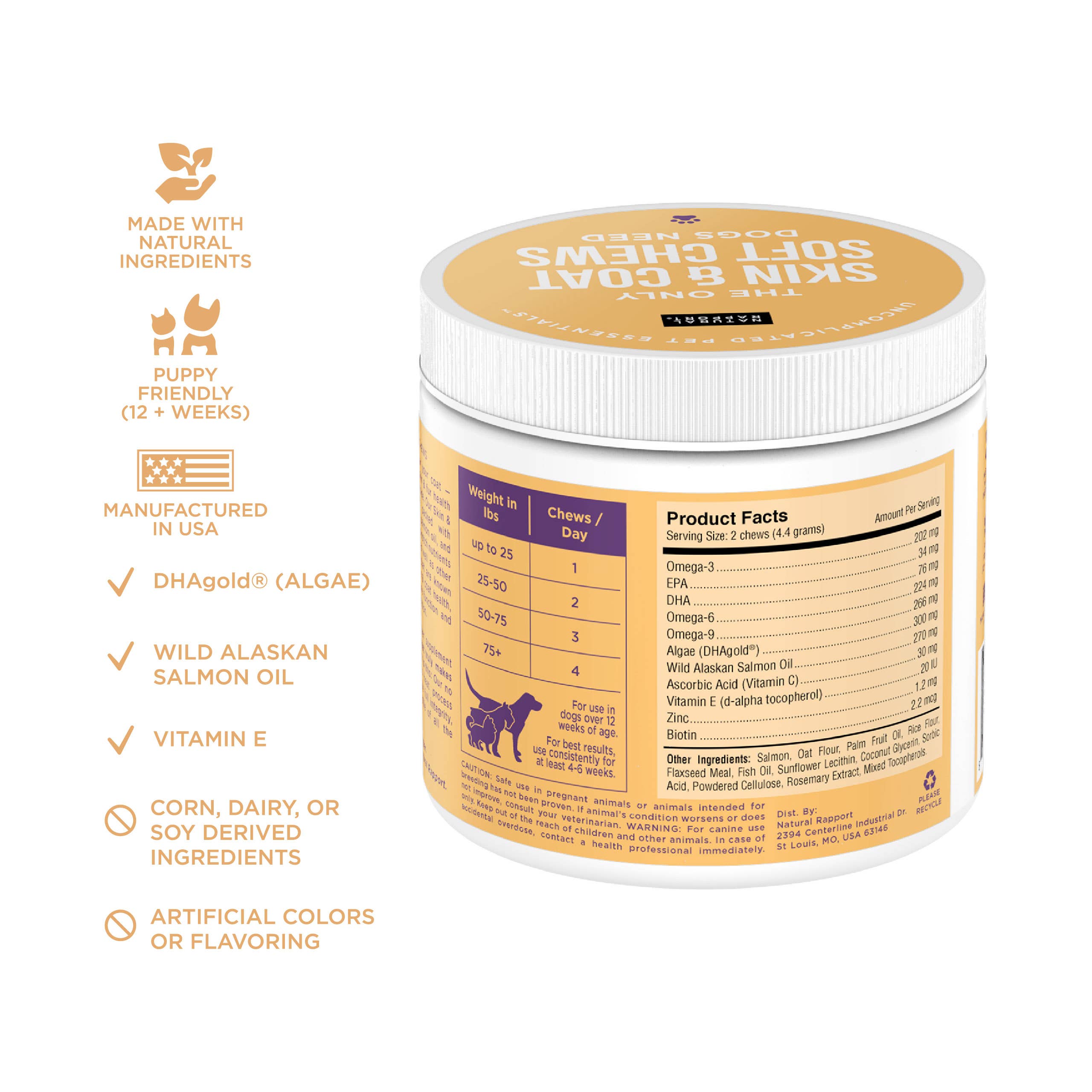 Natural Rapport - The Only Skin & Coat Soft Chews Dogs Need