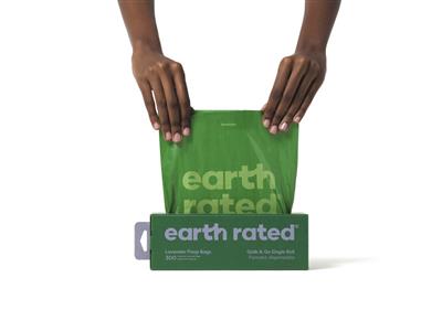 Earth Rated 300 Lavender Poop Bags on a Large Single Roll