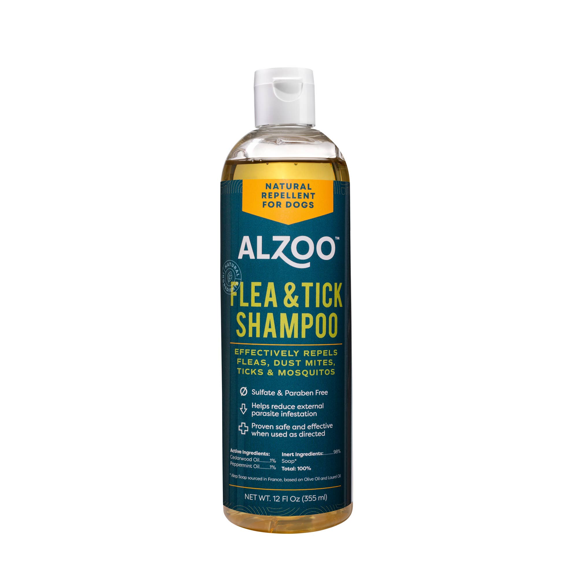 ALZOO™ Plant-Based Flea and Tick Repellent Shampoo for Dogs