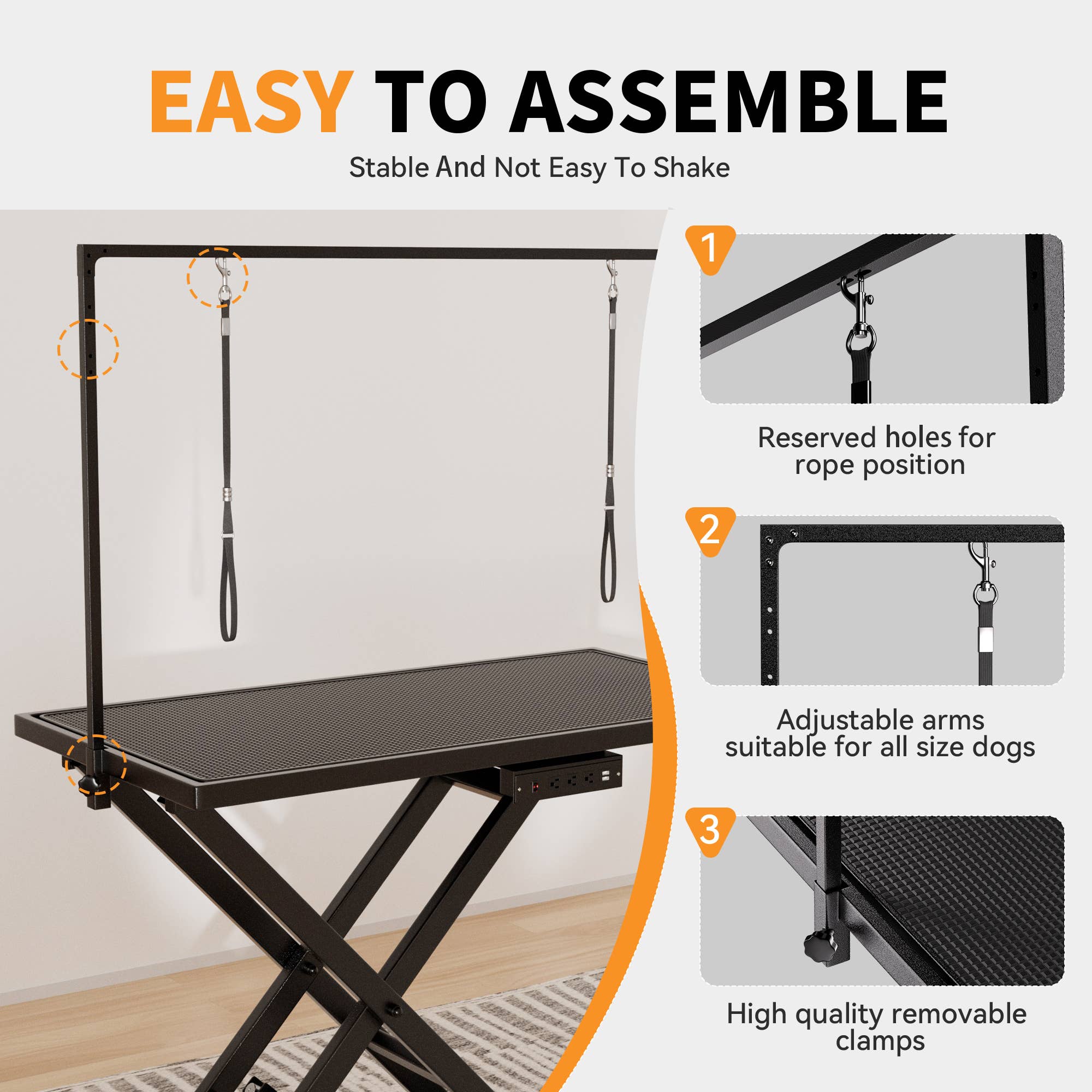 39F Inc. - 50" Electric Dog Grooming Table with Adjustable Height,Black