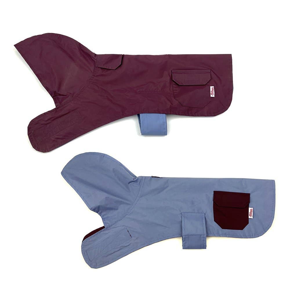 Milltown Brand - Dog Reversible Rain Coat - Cabernet/Blue