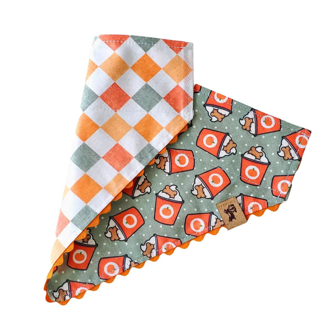 Charlie & the Hound - Fall Pup Cup - Reversible Dog Collar Bandana