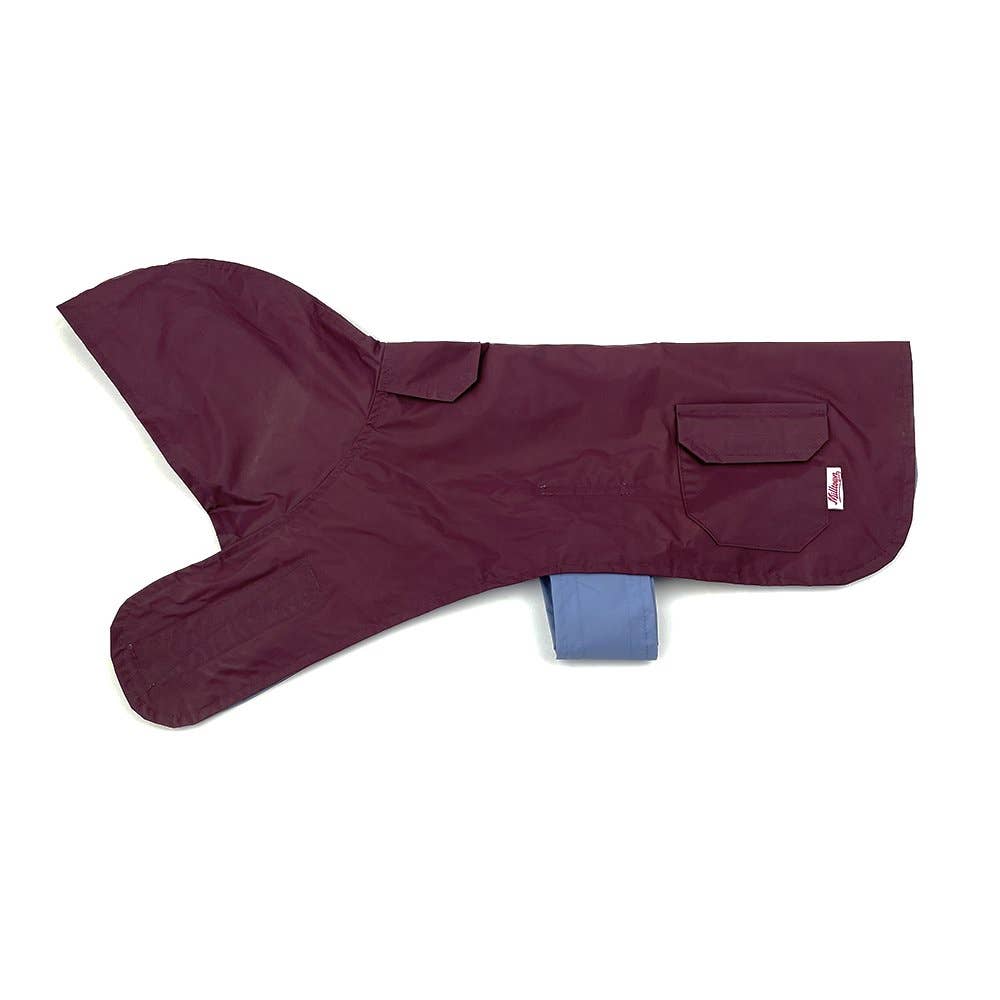 Milltown Brand - Dog Reversible Rain Coat - Cabernet/Blue