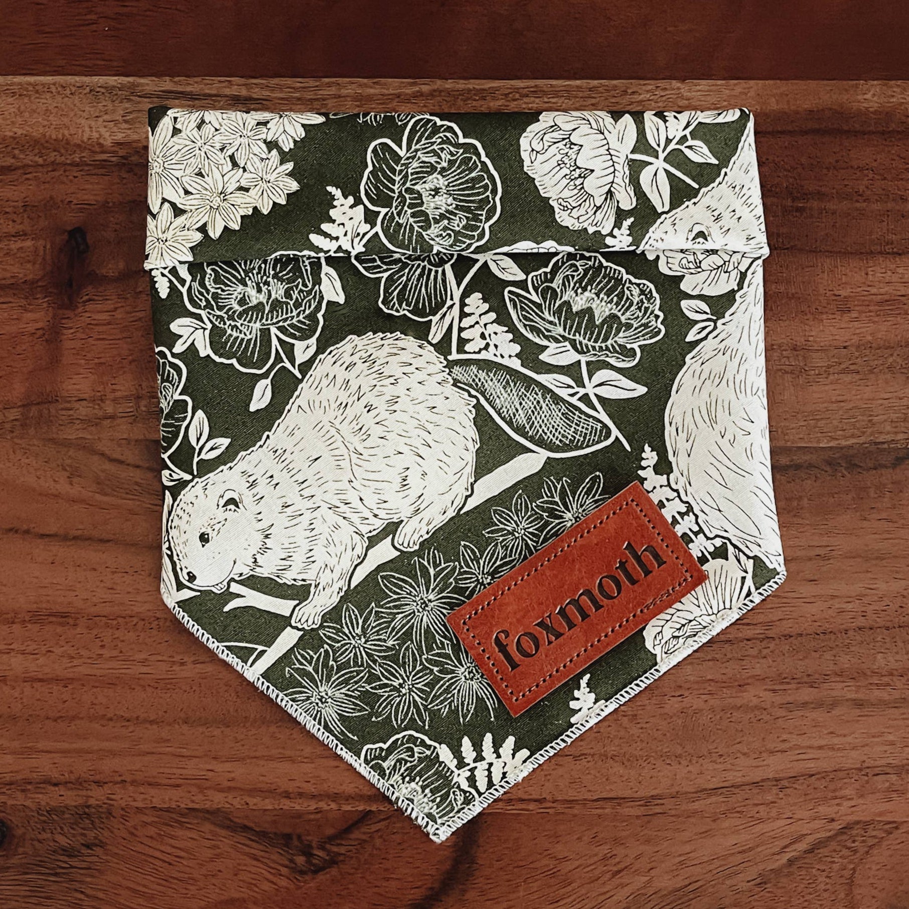 Woodland Floral | Dog Bandana | Boho Beaver Peony