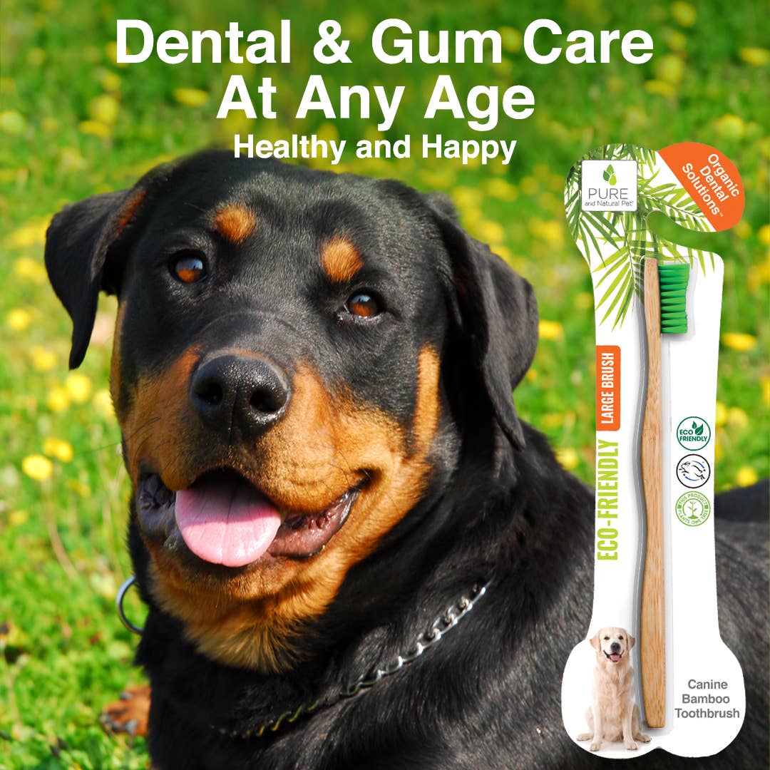 Pure and Natural Pet - Bamboo Toothbrush for Large Dogs - Organic Dental Solutions®