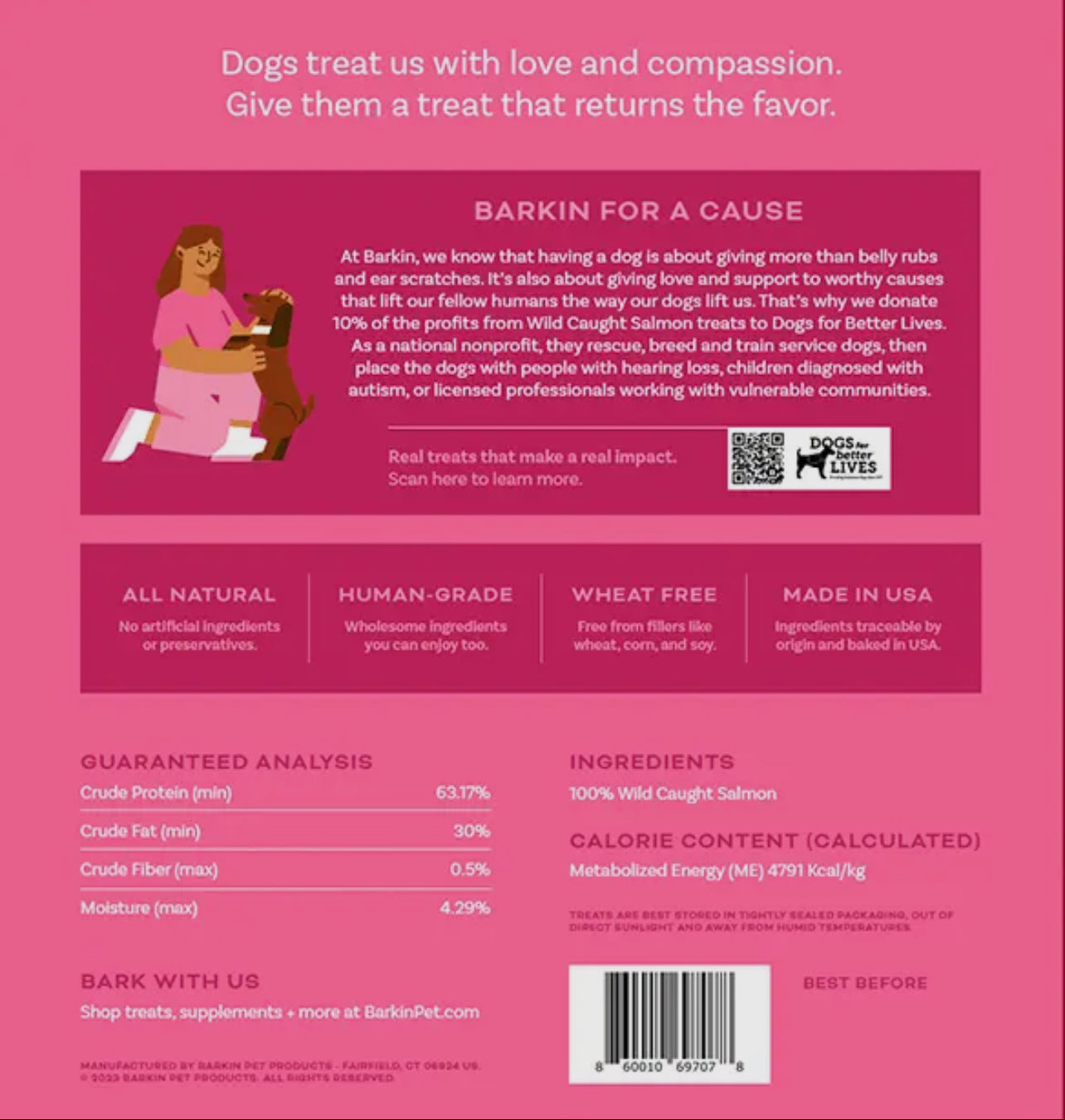 Barkin All-Natural 100% Salmon Dog Treats