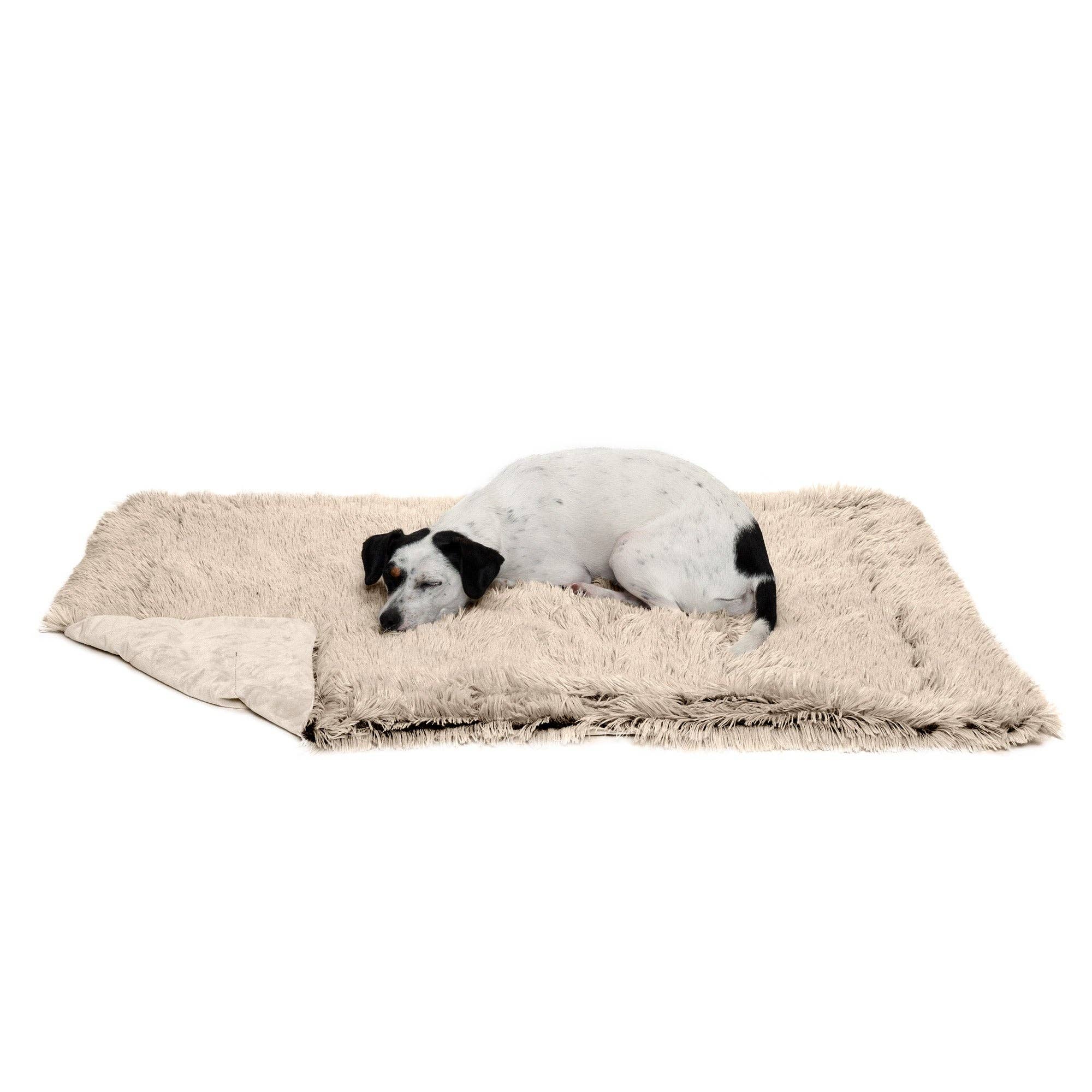 Long Fur & Velvet Pet Throw Blanket: Mist Gray / Extra Large