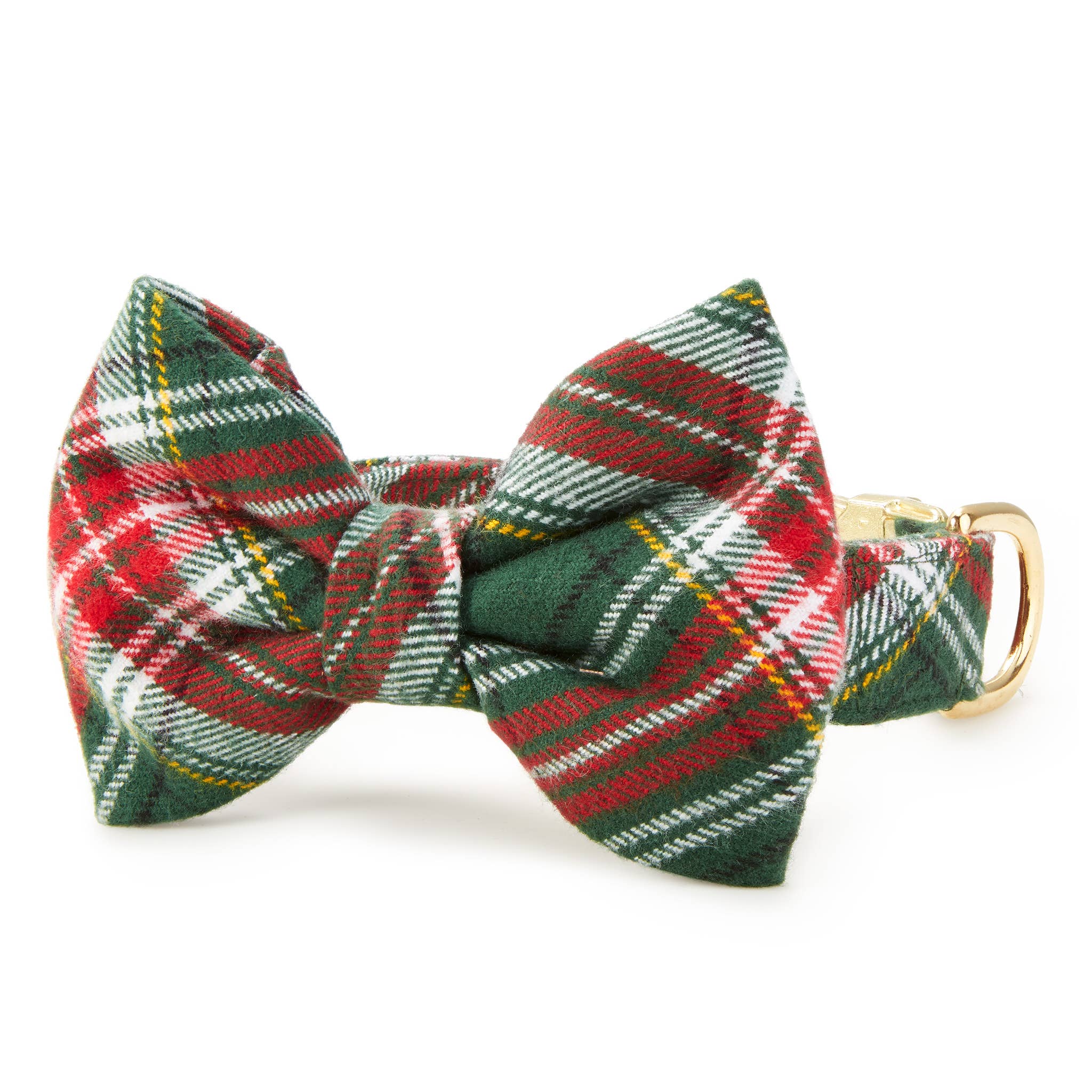 Holly Jolly Flannel Holiday Dog Bow Tie: Standard