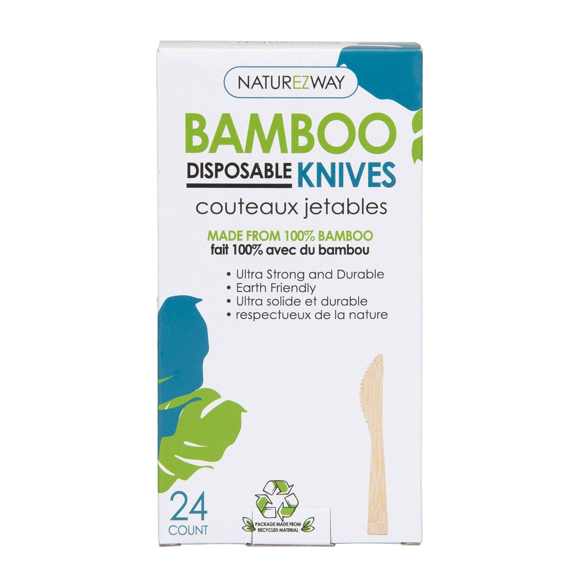 NatureZway - 24 PACK, Bamboo Disposable Cutlery - Disposable- Reusable