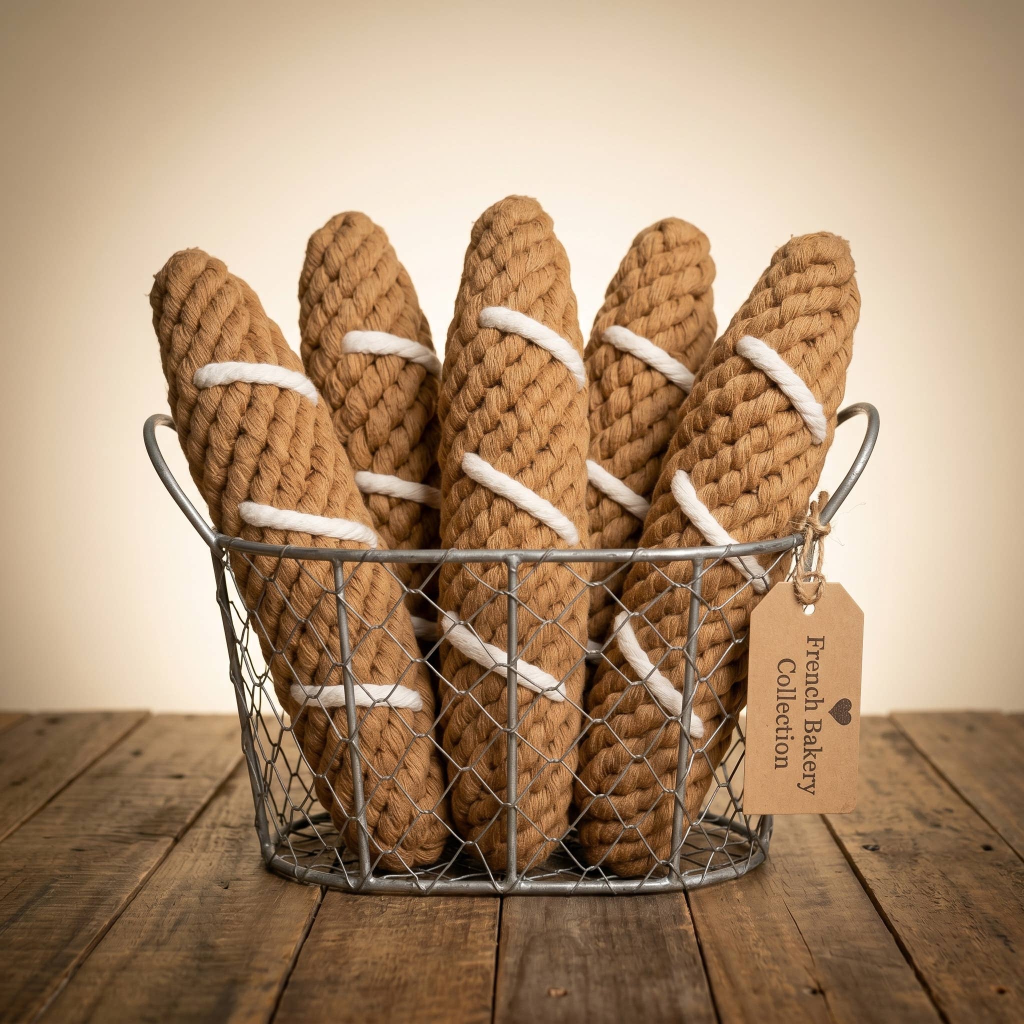 Monli Handcrafted Pet Toys - Handcrafted Baguette Pet Toy | Sustainable | Chew Toy
