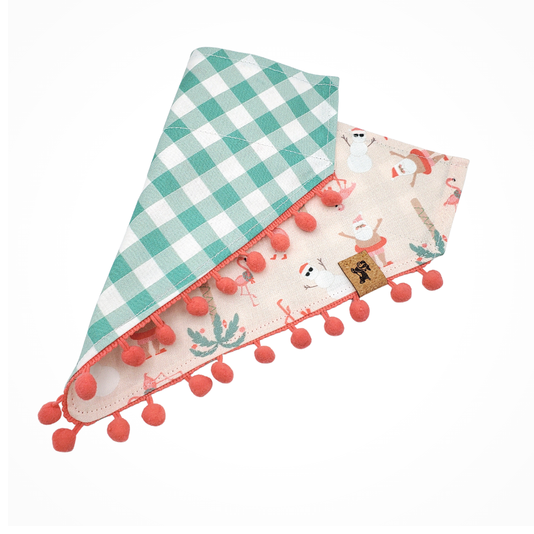 Tropical Christmas - Reversible Dog Collar Bandana
