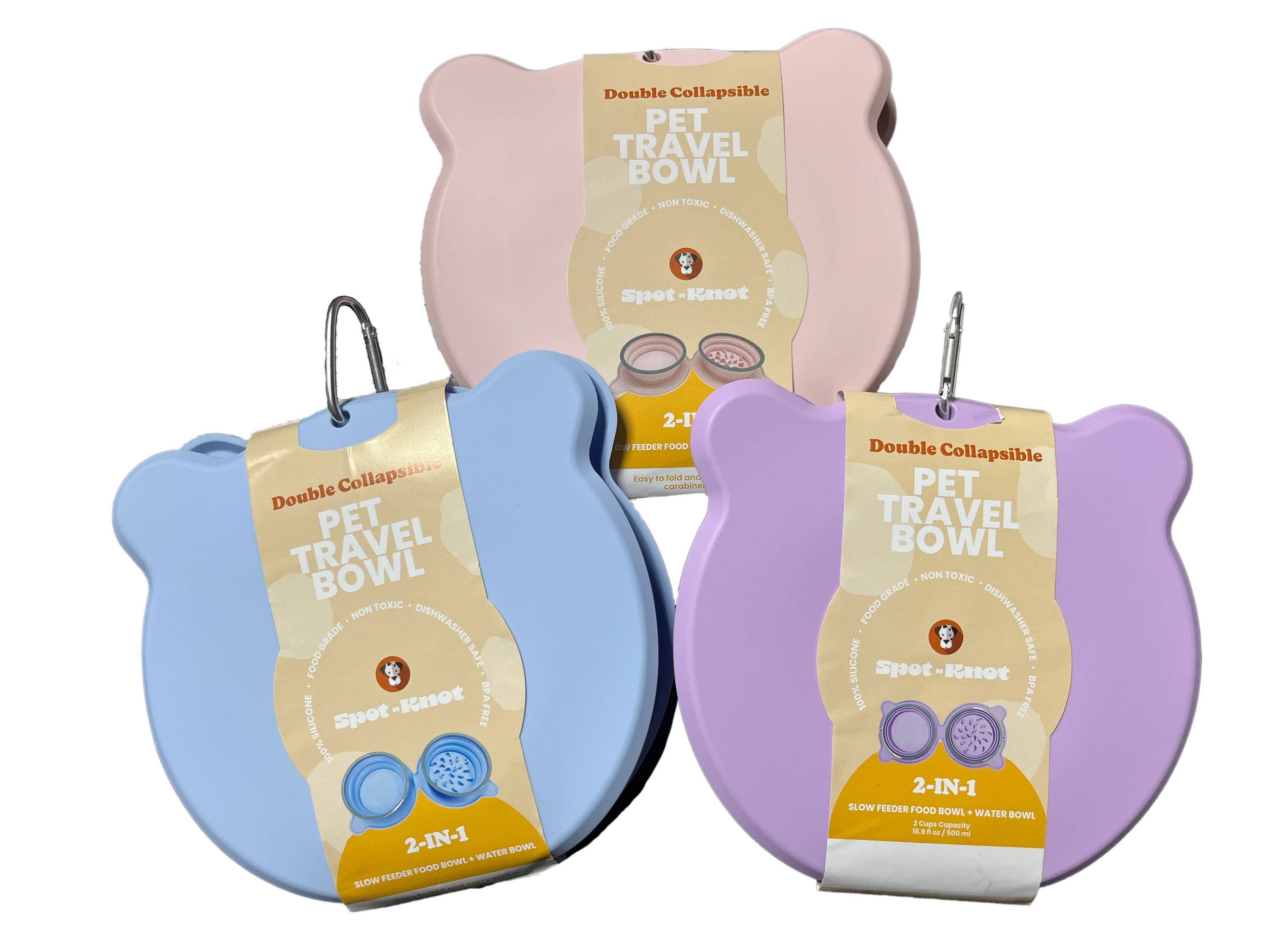Spot N Knot - Travel Collapsible Bowl | Slow feeder for Dog and Cat