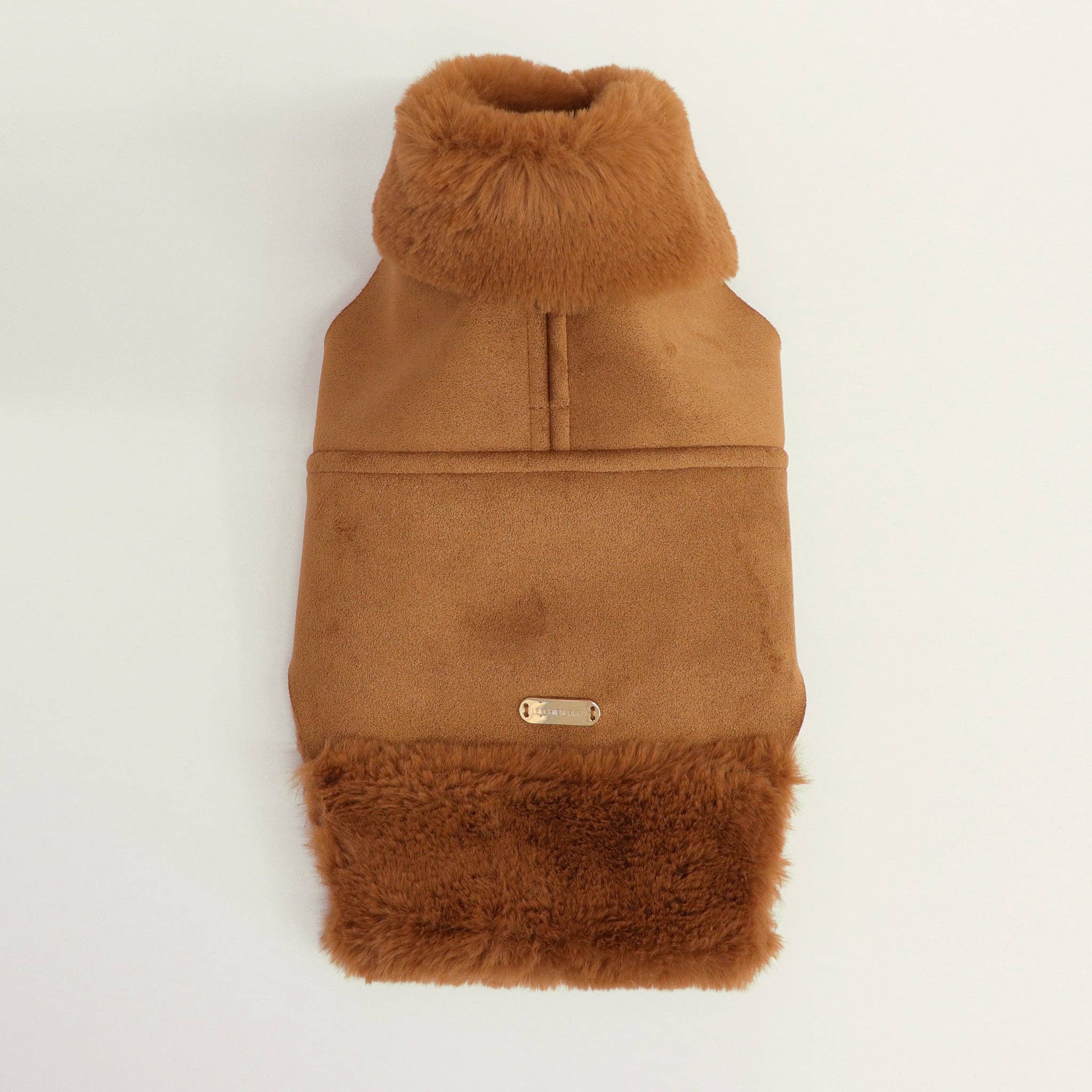 Le Chien Bleu NY - Faux Lambskin Coat - Camel