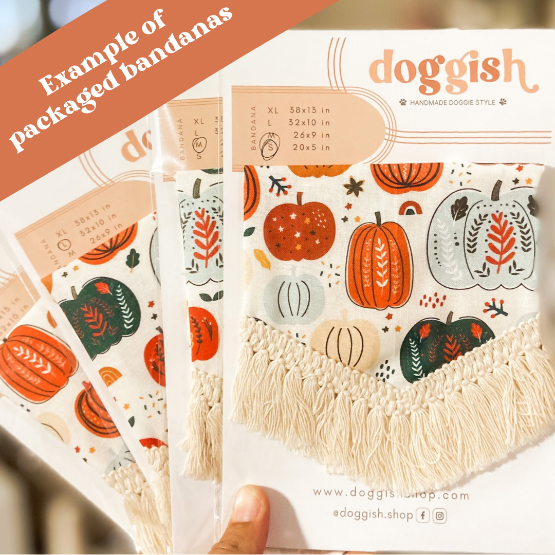 doggish - Pumpkin flowers halloween dog bandana pet accessory