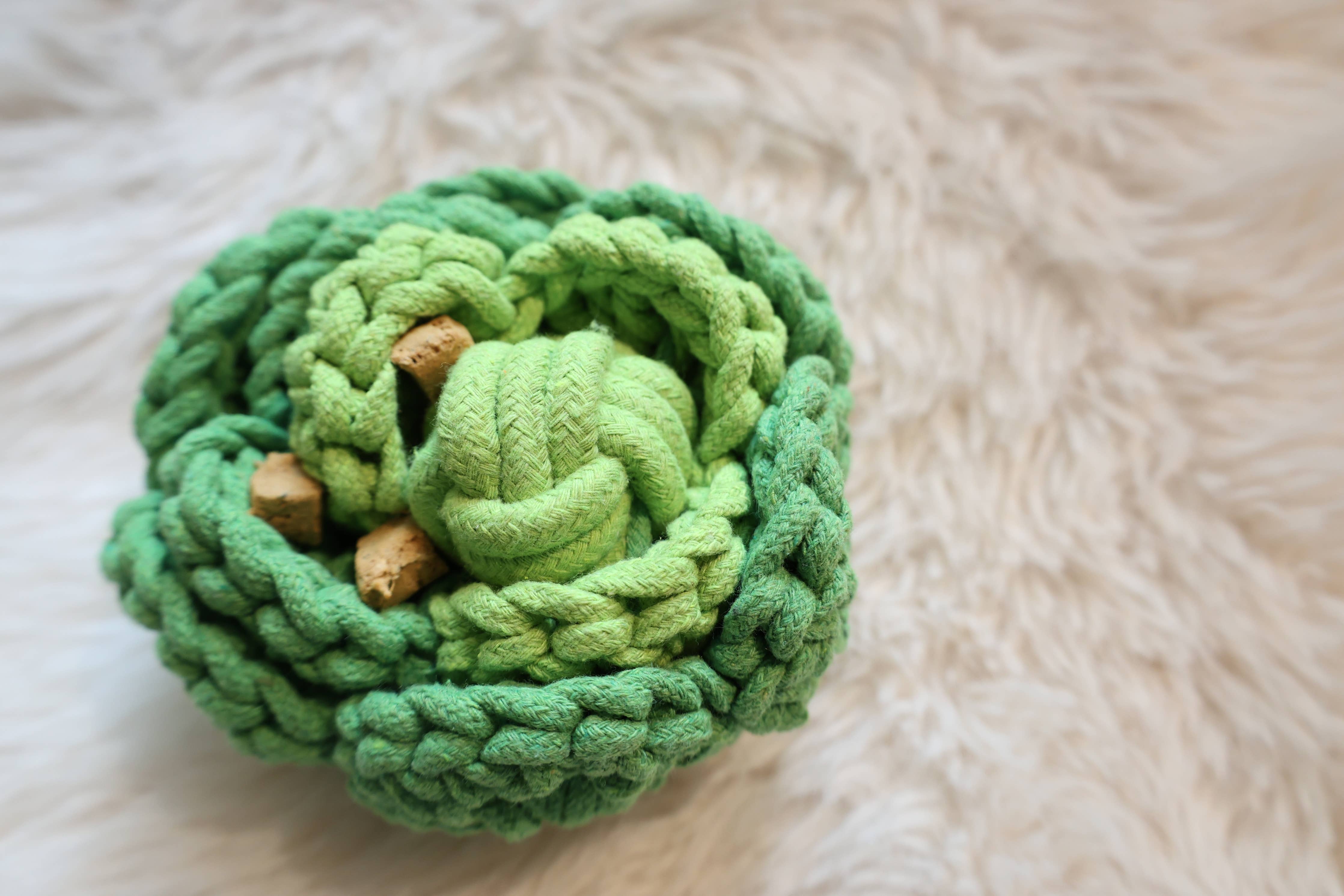 Monli Handcrafted Pet Toys - Cabbage Snuffle Toy | Crochet Toy | Sustainable