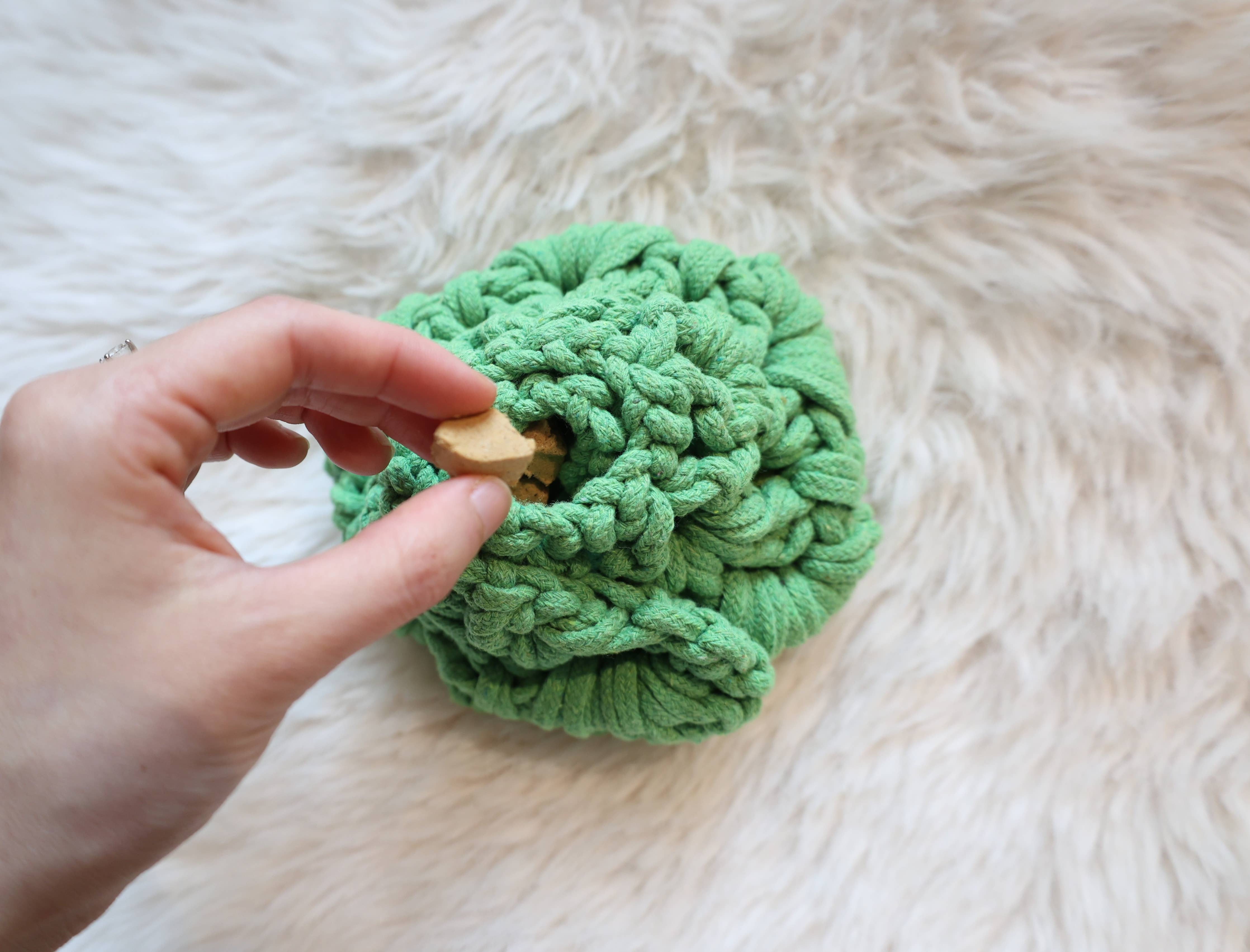Monli Handcrafted Pet Toys - Cabbage Snuffle Toy | Crochet Toy | Sustainable