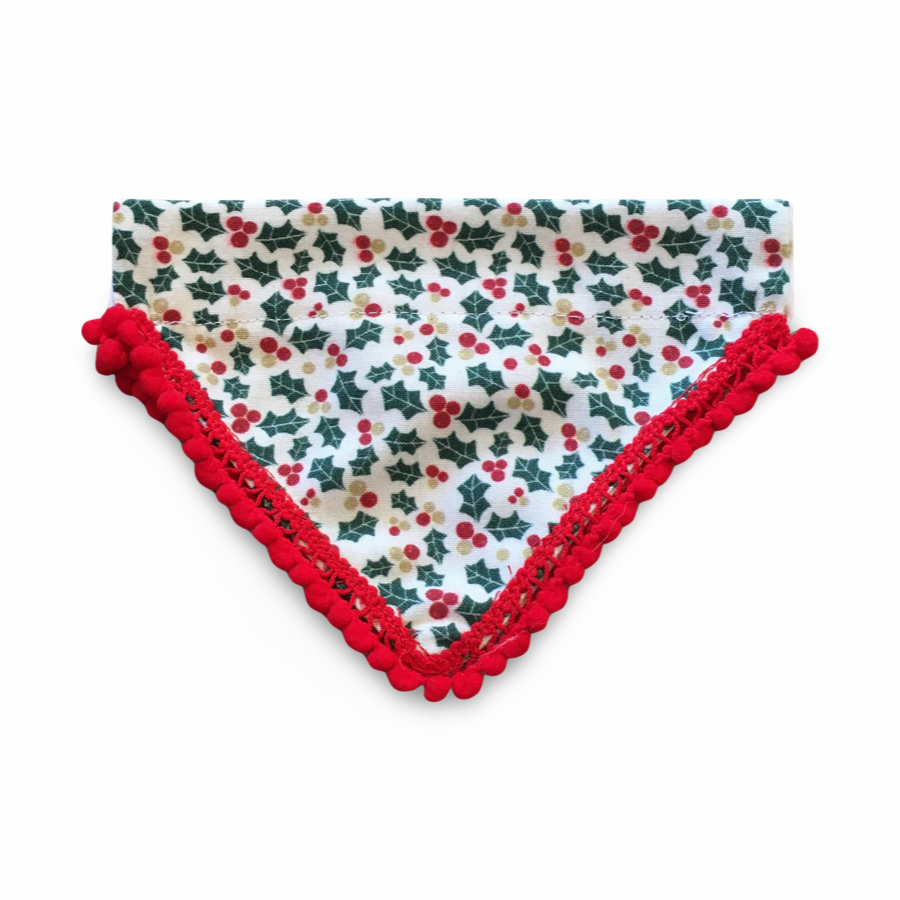 Puppies & Pom Poms - Holly and Berry Merry Christmas Bandana
