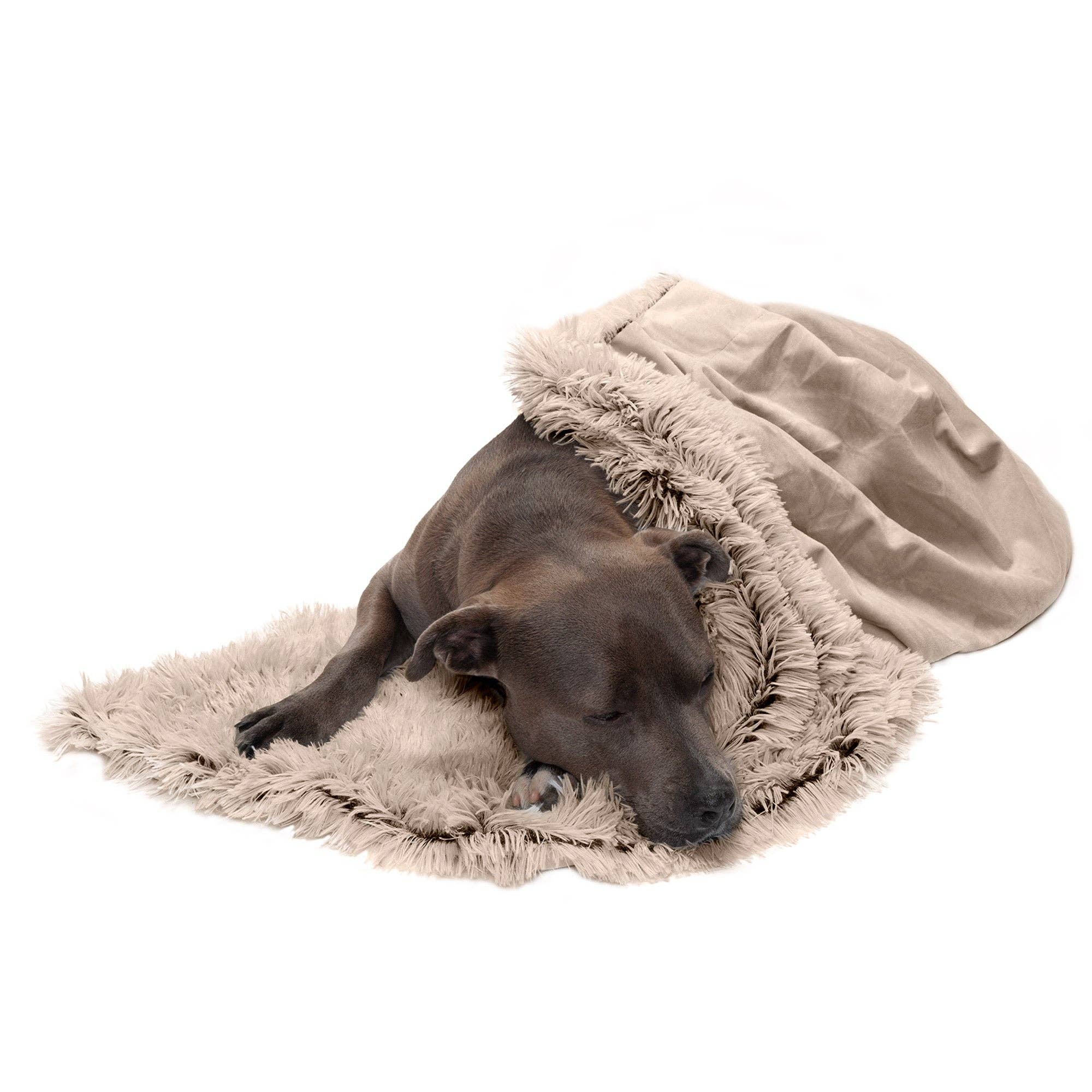 Long Fur & Velvet Pet Throw Blanket: Mist Gray / Extra Large