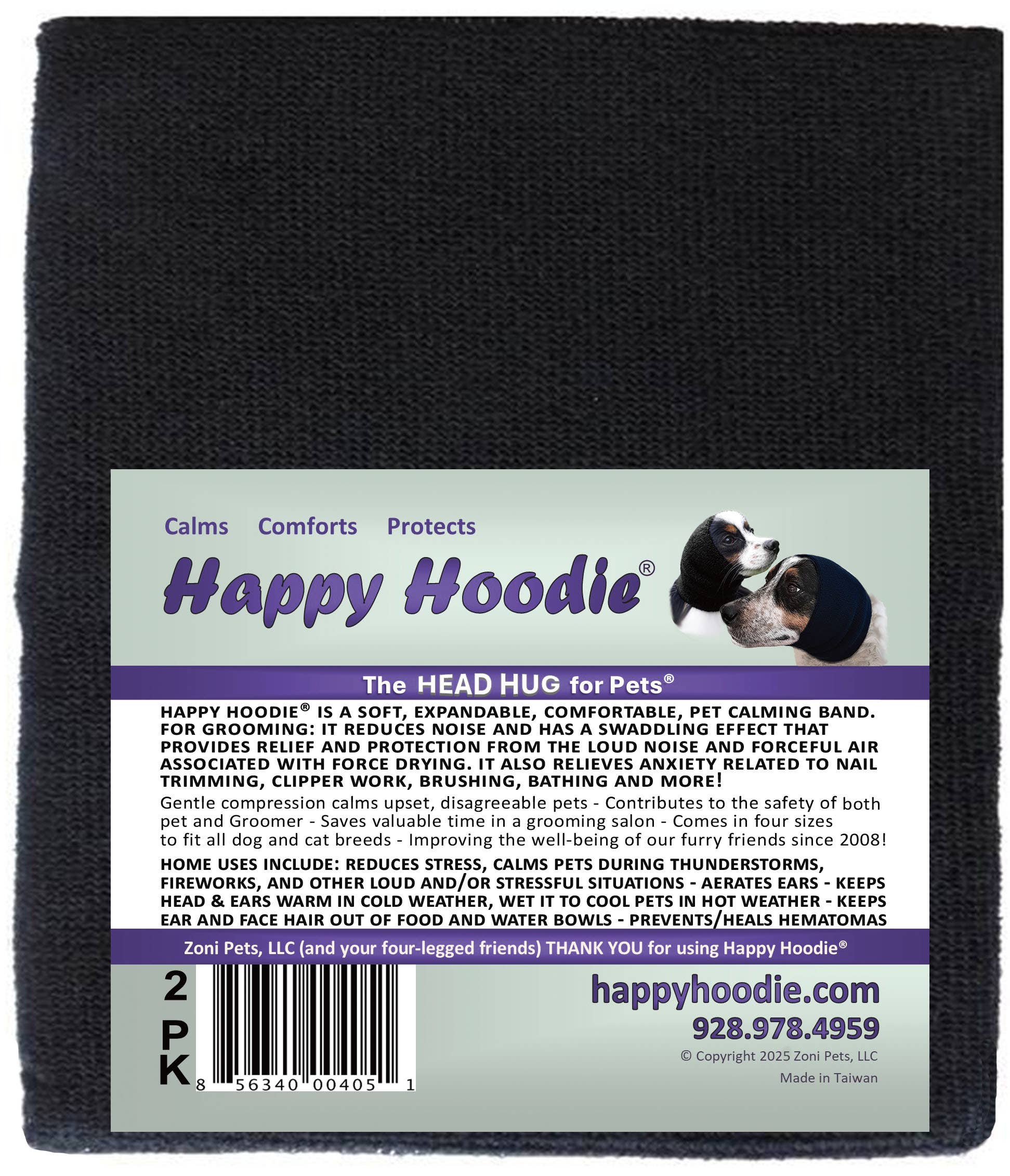 Pet Palette Distribution - Happy Hoodie Set Contains 1 Large Black, 1 Small Black