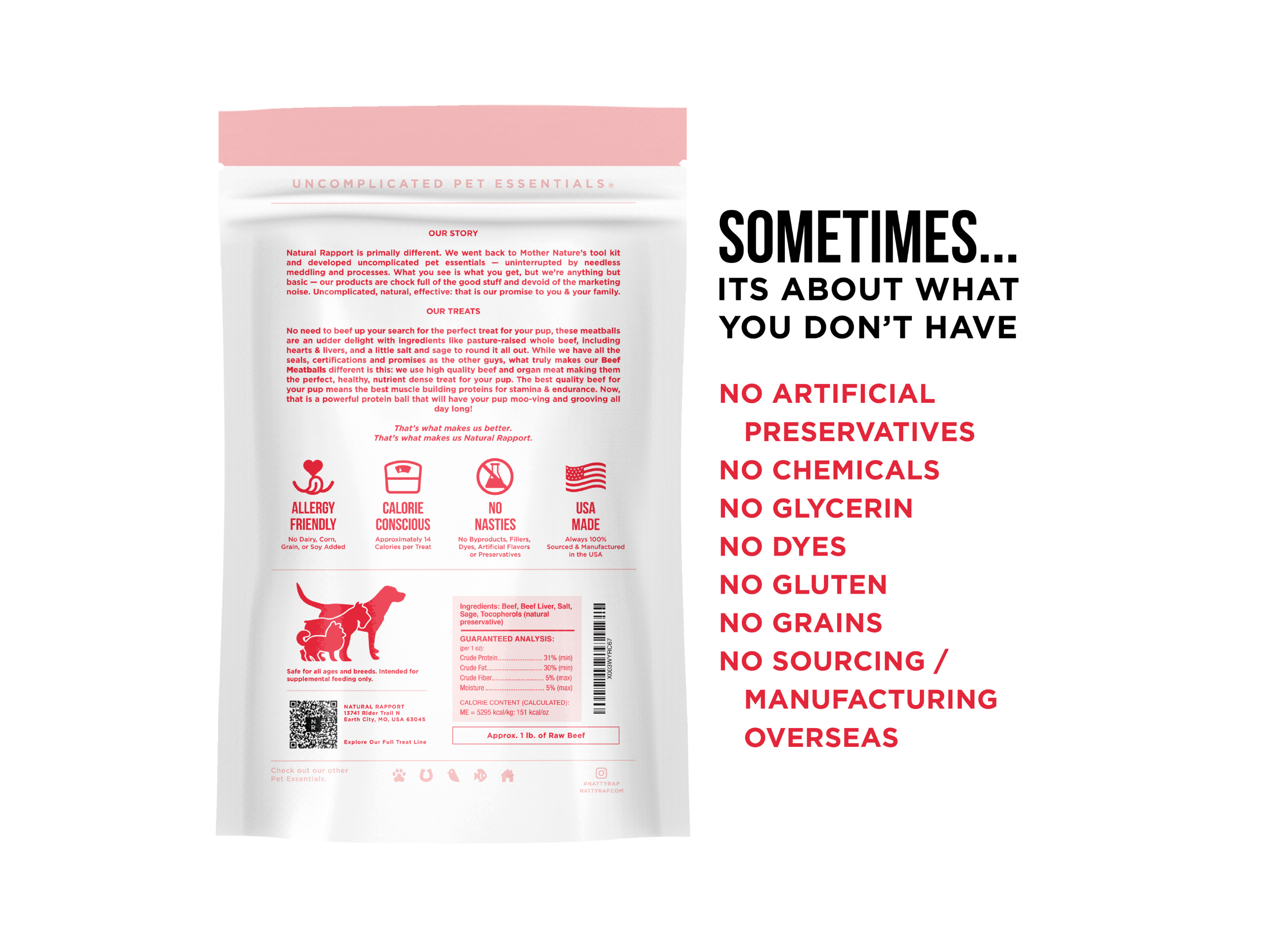 Natural Rapport - The Only Freeze Dried Beef Meatballs Dogs Need