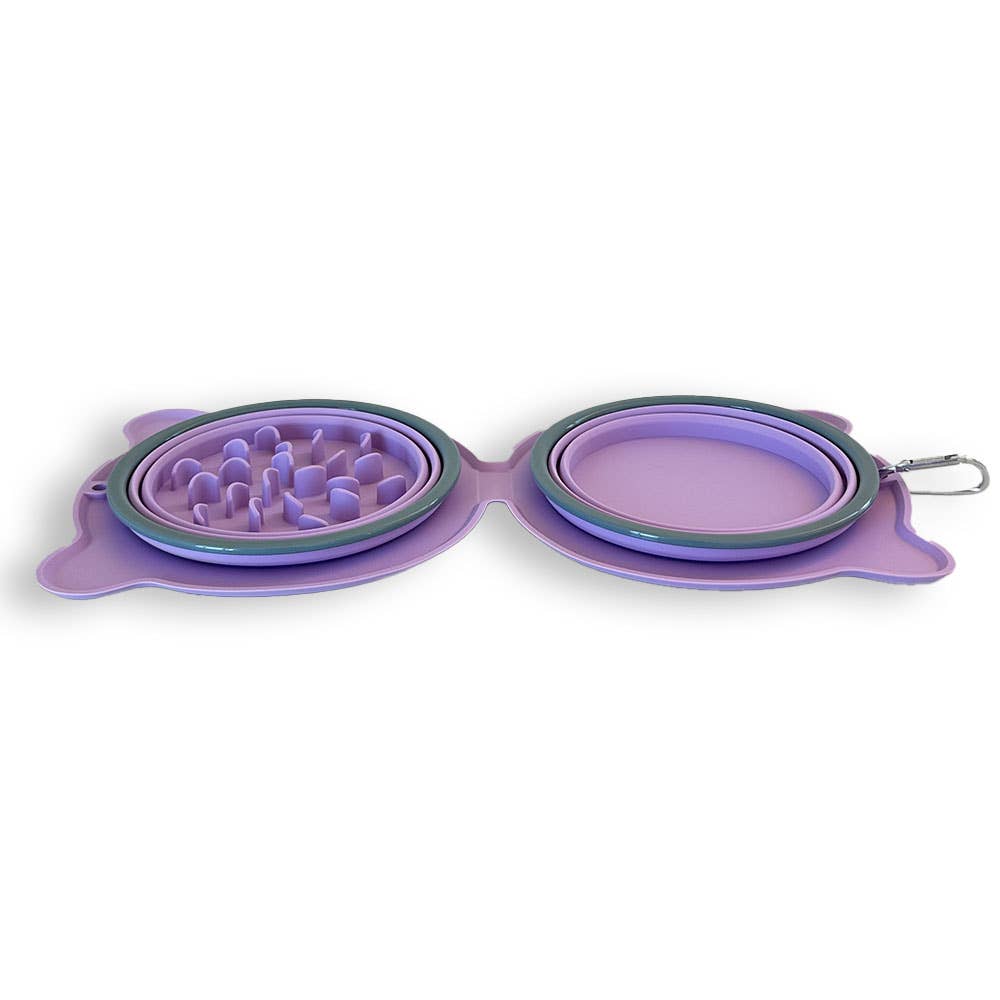 Spot N Knot - Travel Collapsible Bowl | Slow feeder for Dog and Cat