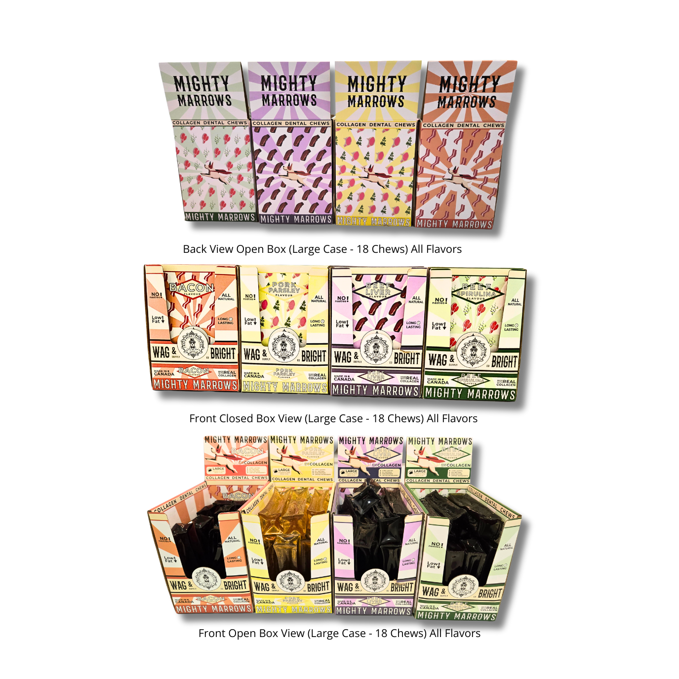 Wag & Bright Supply Co. - Mighty Marrows Collagen Dental Chew - Beef Liver - Large