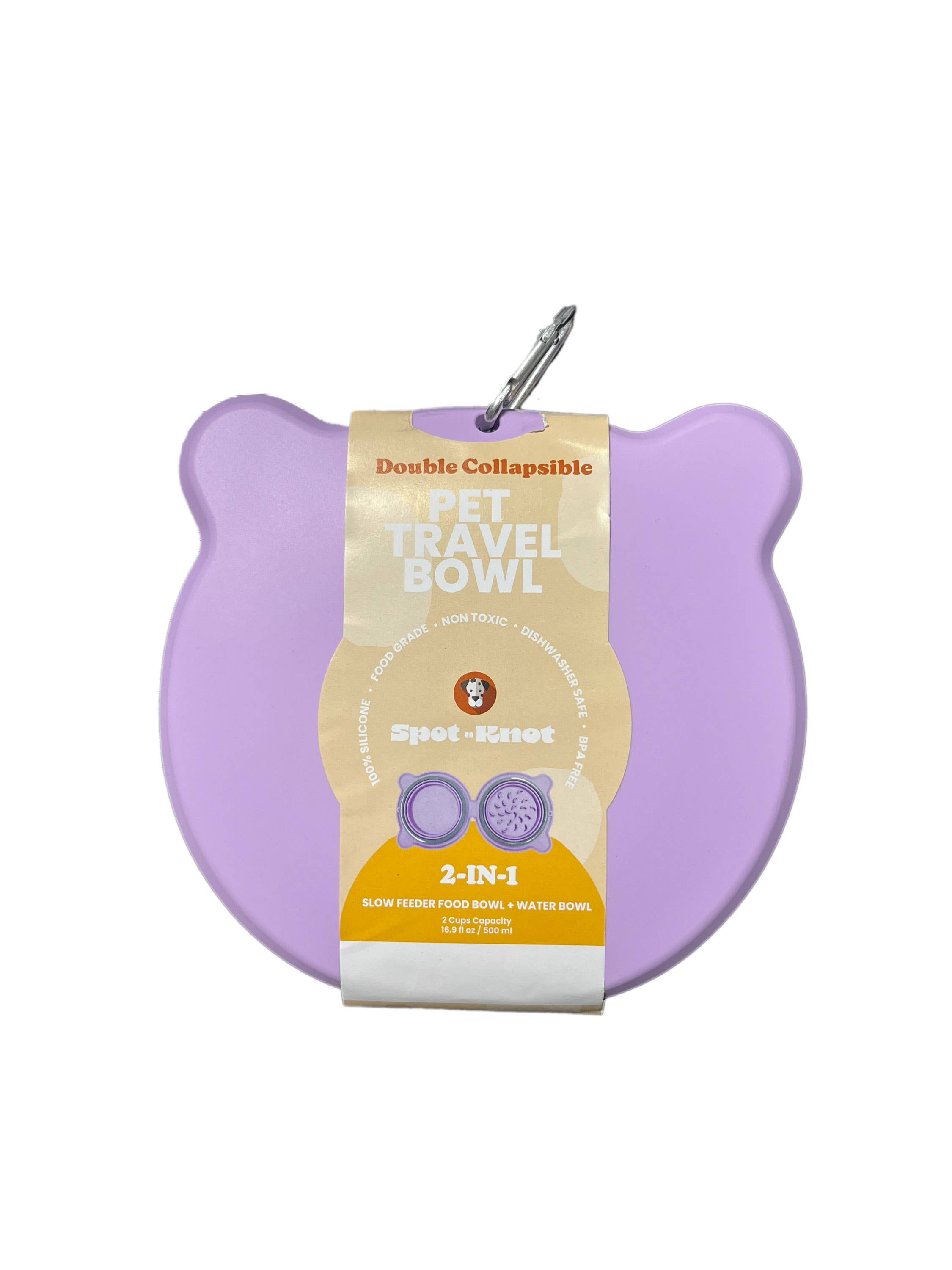 Spot N Knot - Travel Collapsible Bowl | Slow feeder for Dog and Cat