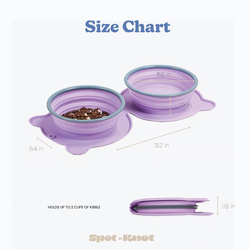 Spot N Knot - Travel Collapsible Bowl | Slow feeder for Dog and Cat