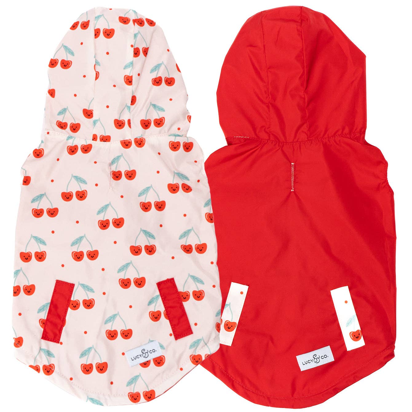 Lucy & Co. Cheery Cherries Reversible Raincoat