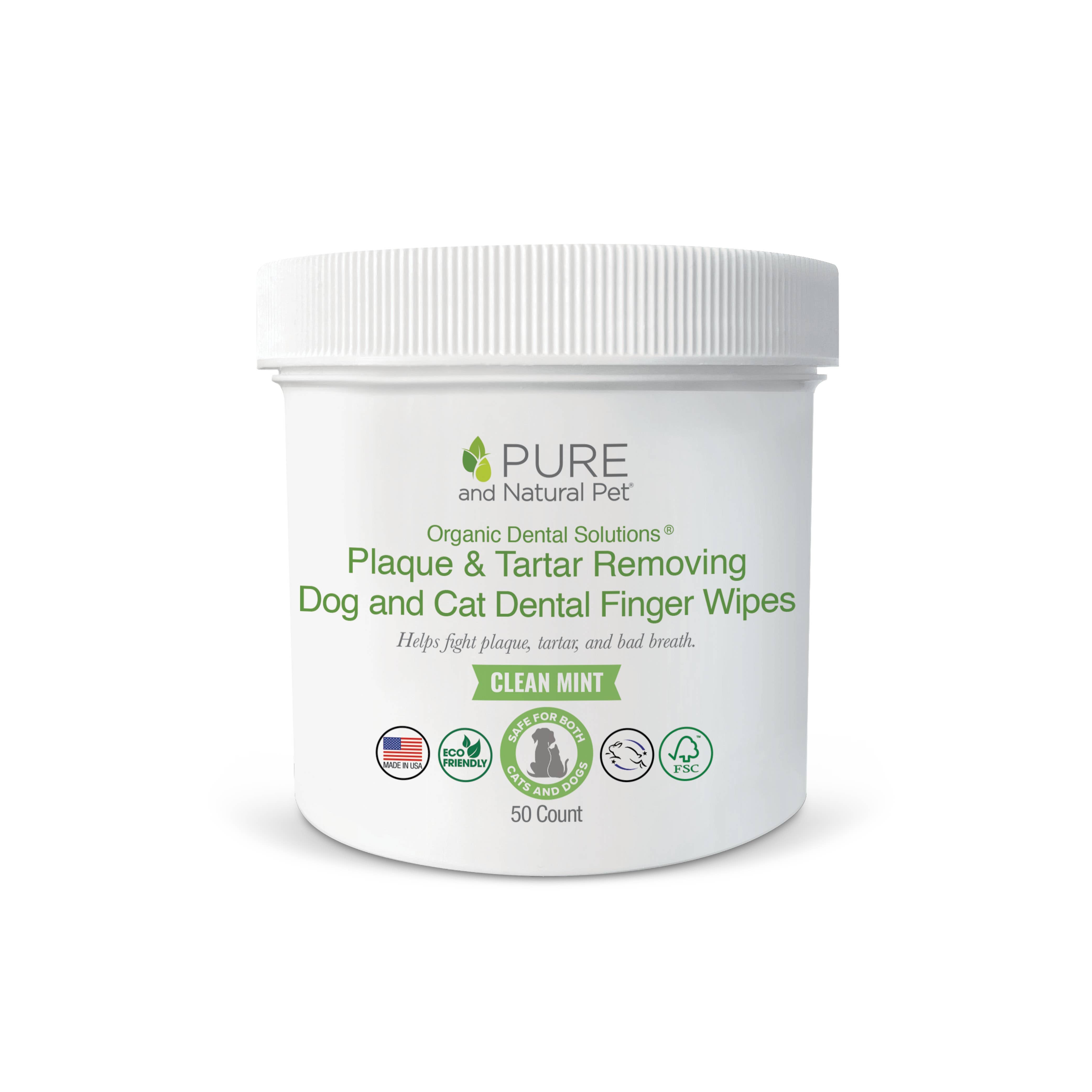 Pure and Natural Pet - Dental Wipes for Cats and Dogs