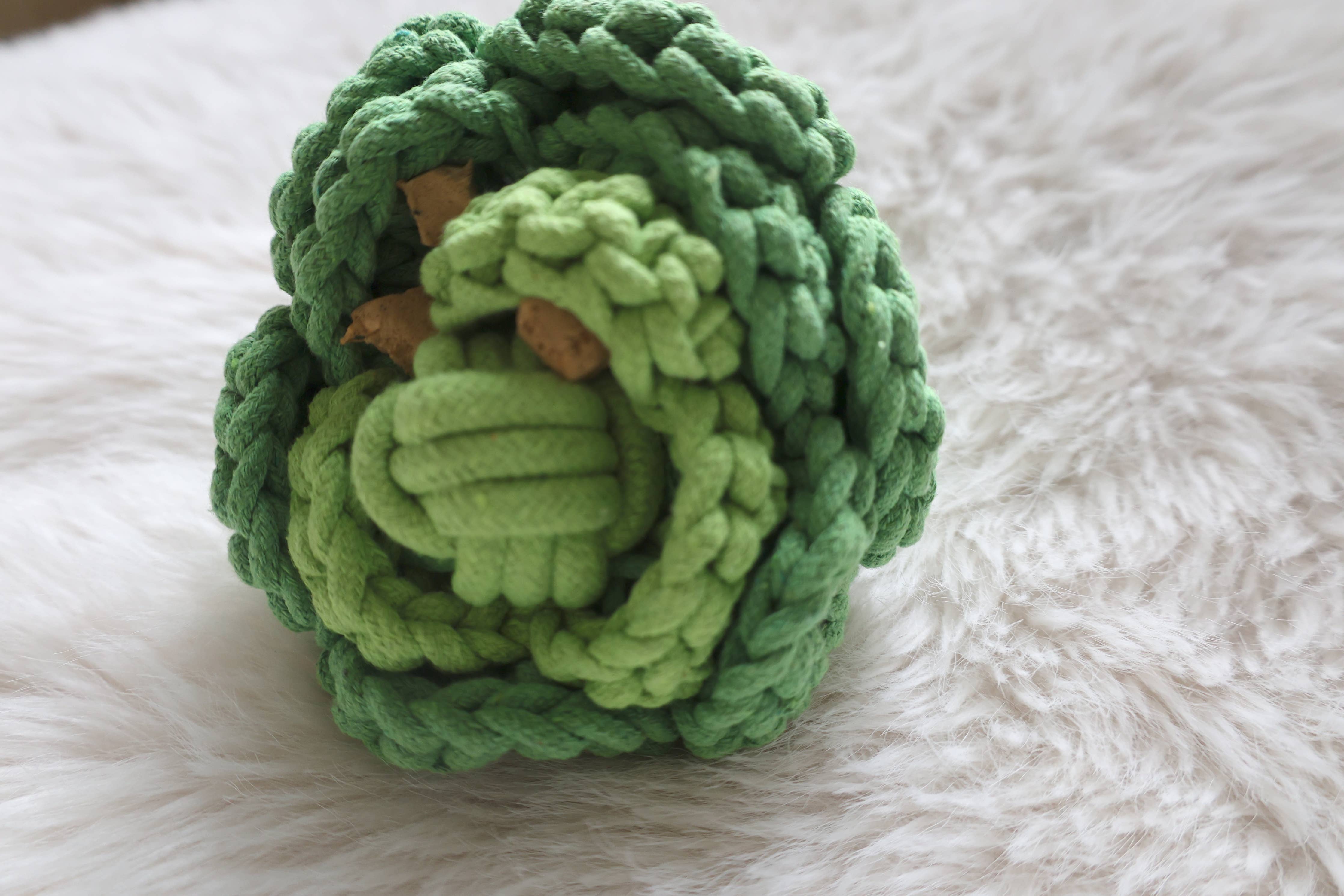 Monli Handcrafted Pet Toys - Cabbage Snuffle Toy | Crochet Toy | Sustainable