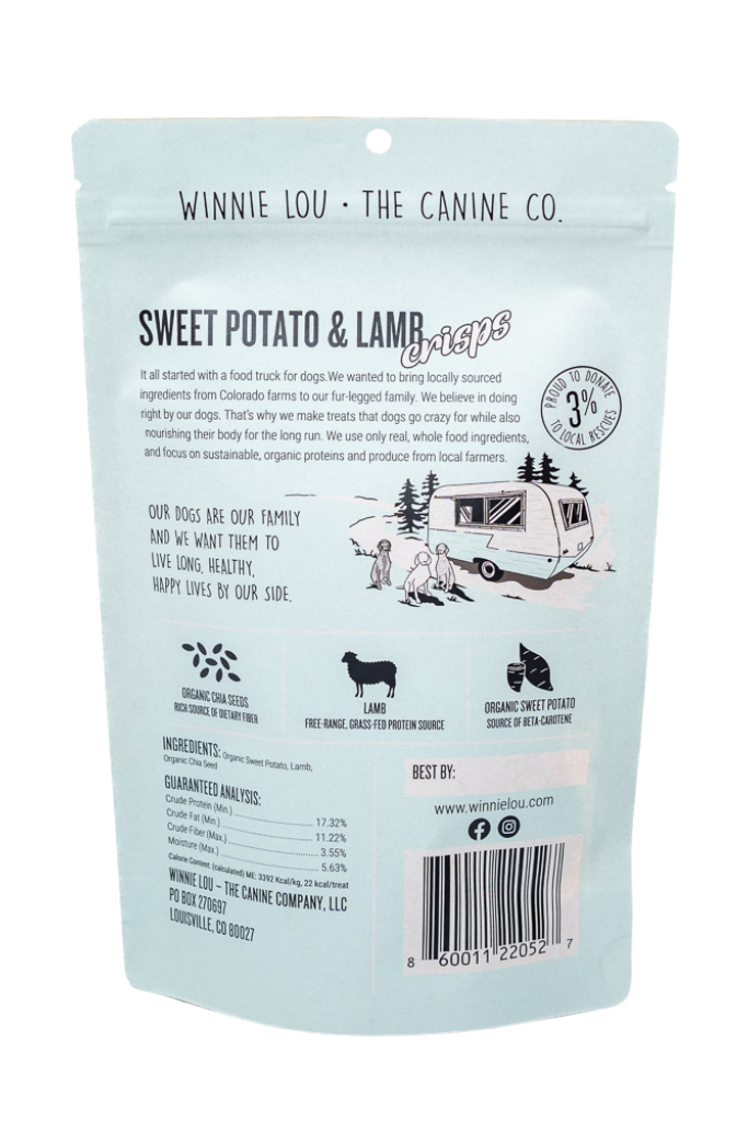 Winnie Lou - The Canine Co. - Sweet Potato & Lamb Crisps