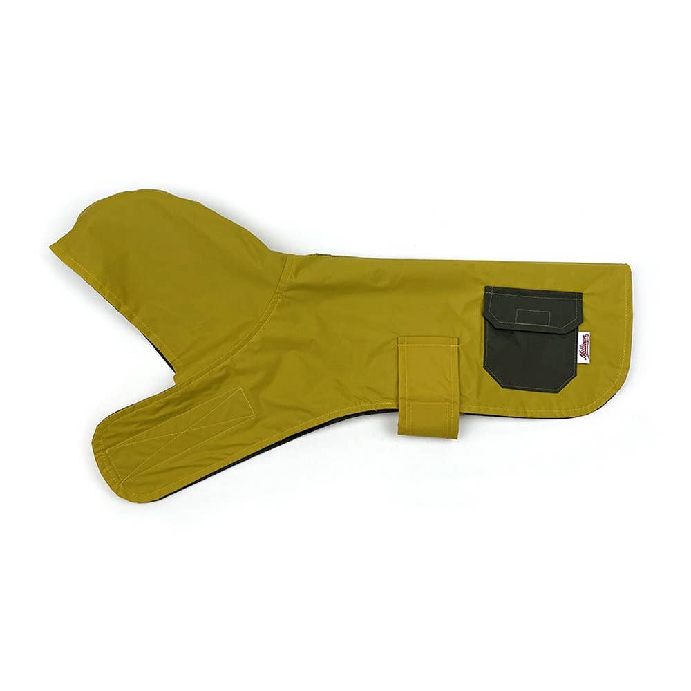 Milltown Brand - Dog Reversible Rain Coat - Olive/Mustard