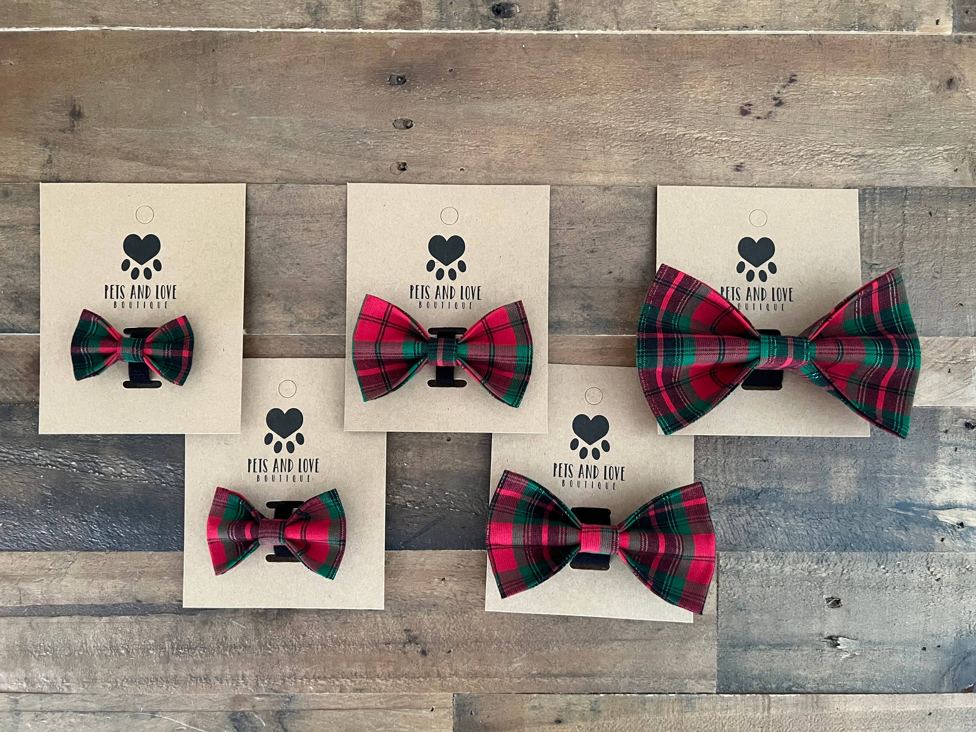 Christmas Plaid Pet Bow Tie