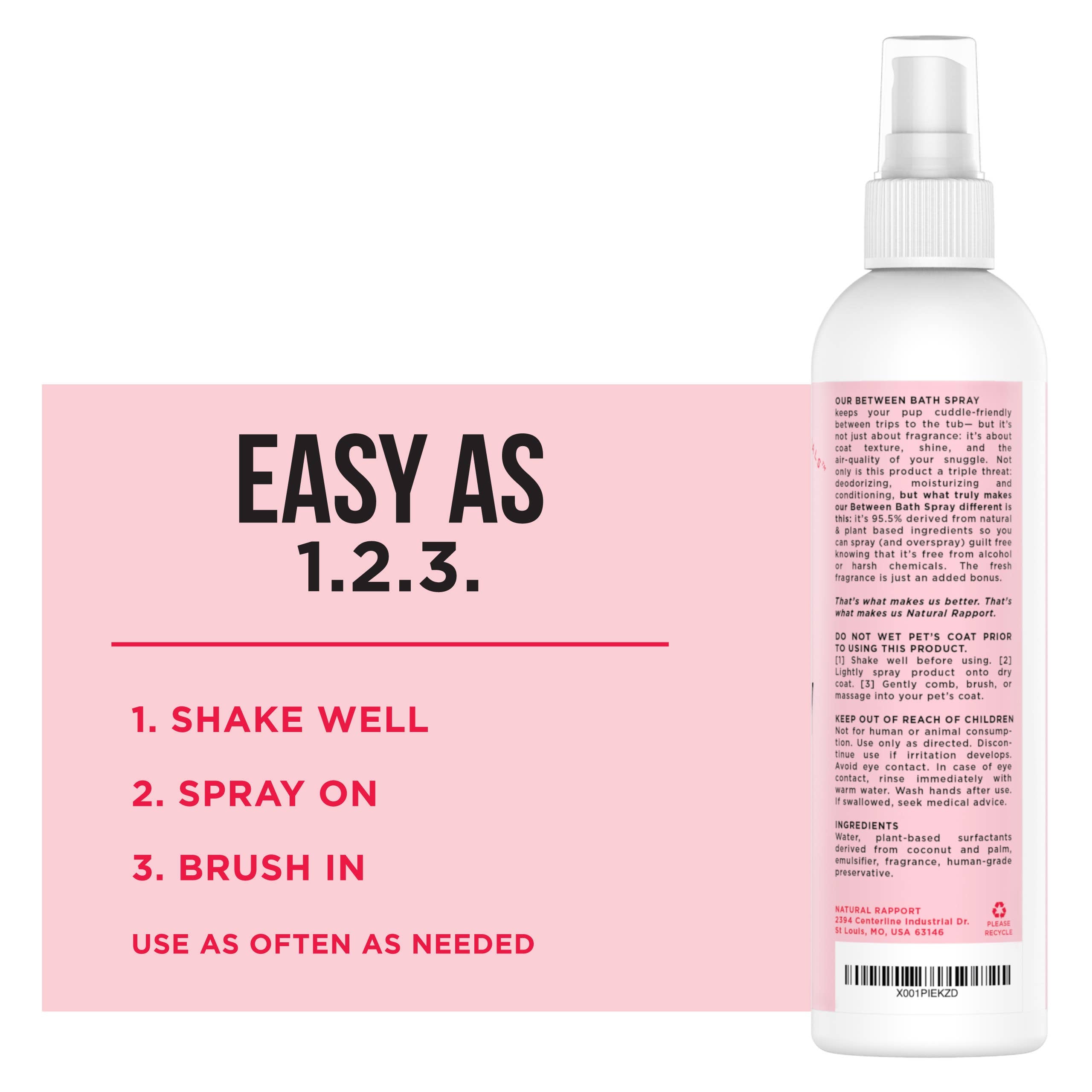 Natural Rapport - The Only Between Bath Spray Dogs Need - Floral & Coconut