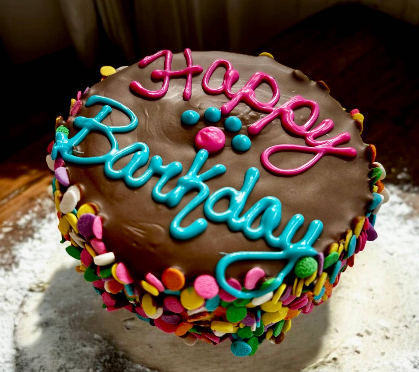 Carob Confetti Birthday dog cake treat