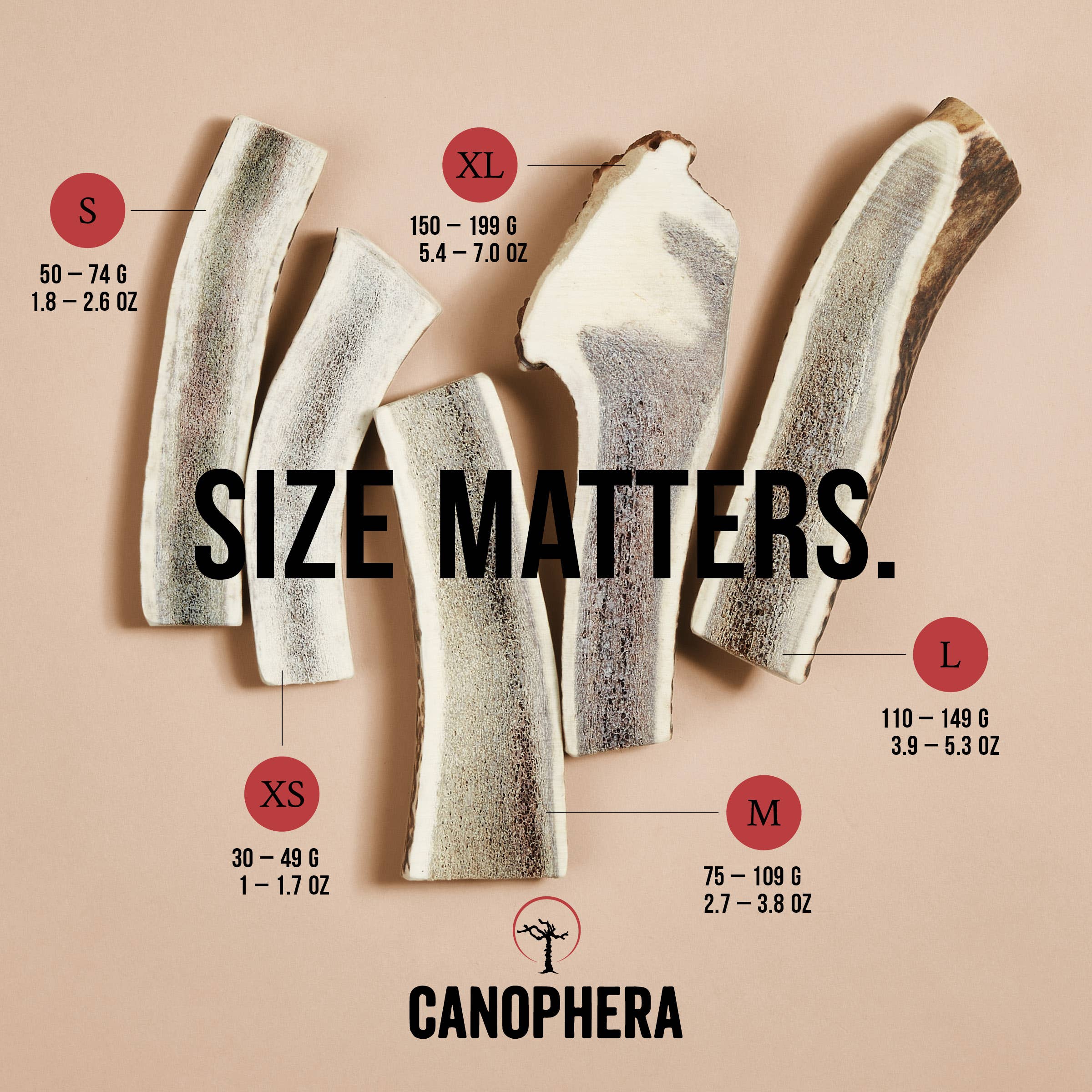 Canophera Red Deer Antler Splits Dog Chew