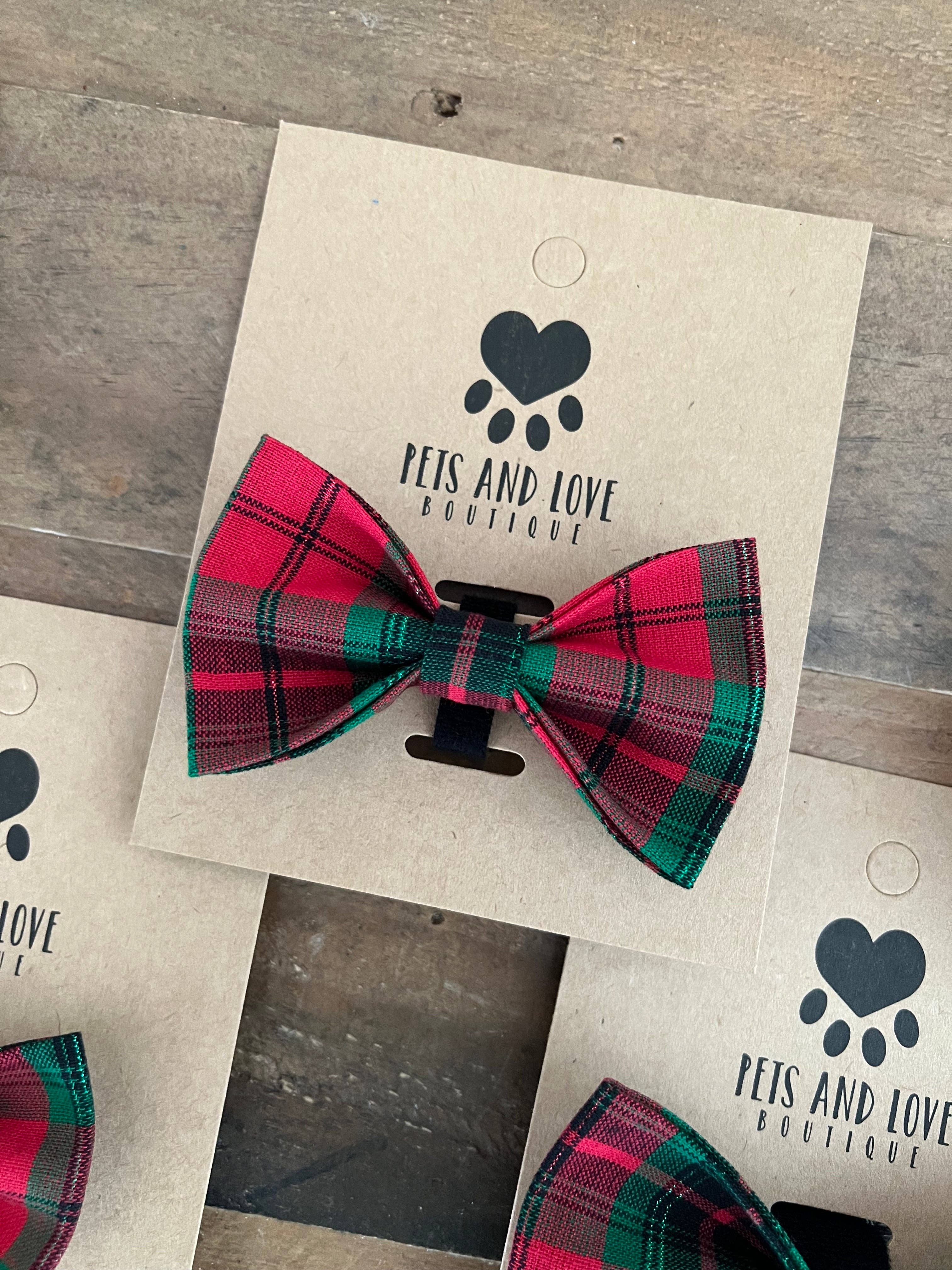 Christmas Plaid Pet Bow Tie