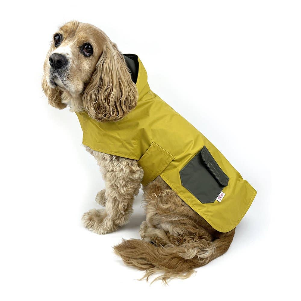 Milltown Brand - Dog Reversible Rain Coat - Olive/Mustard